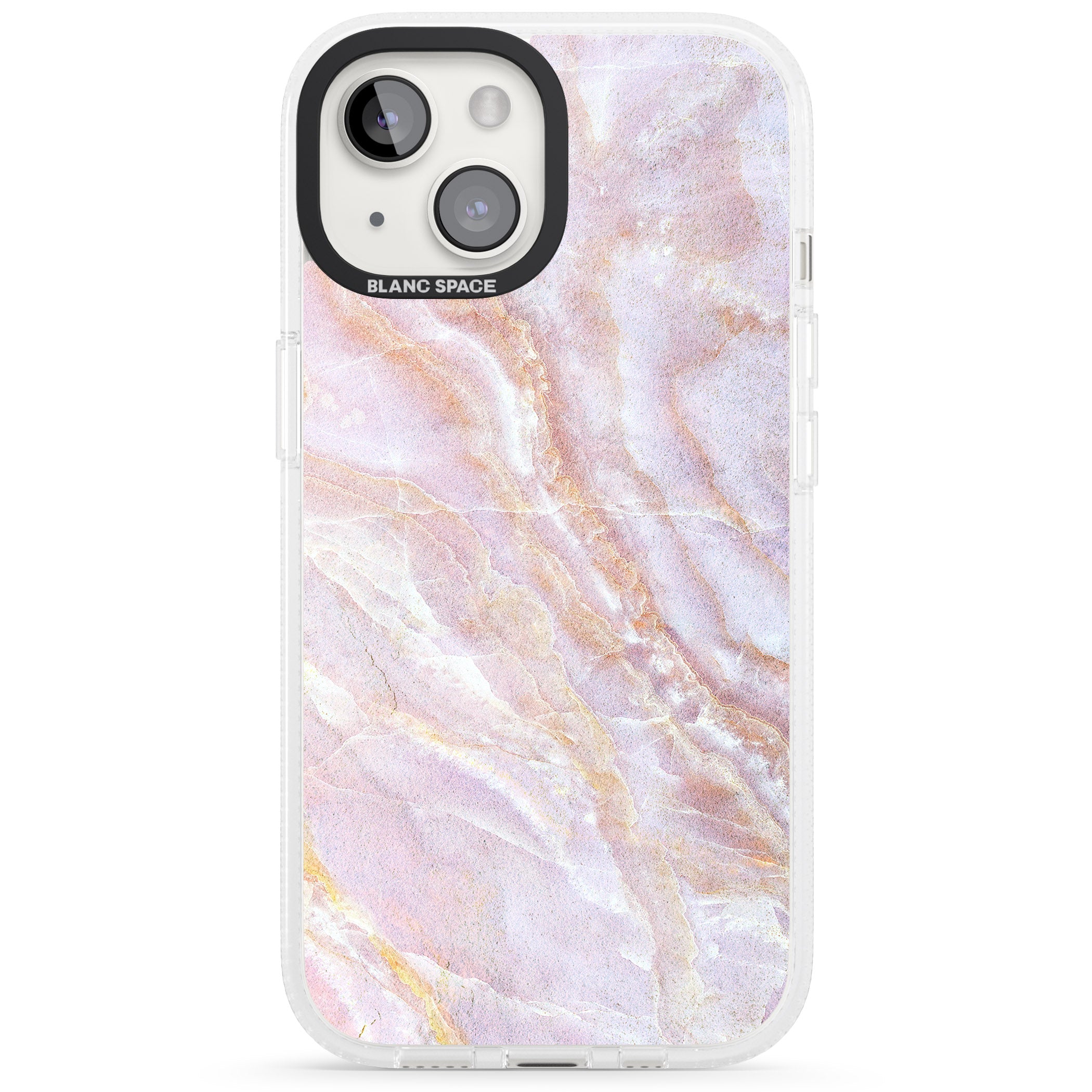 Soft Pink & Yellow Onyx Marble iPhone 15 / 14 / 13 Clear Case Impact Air - Blanc Space