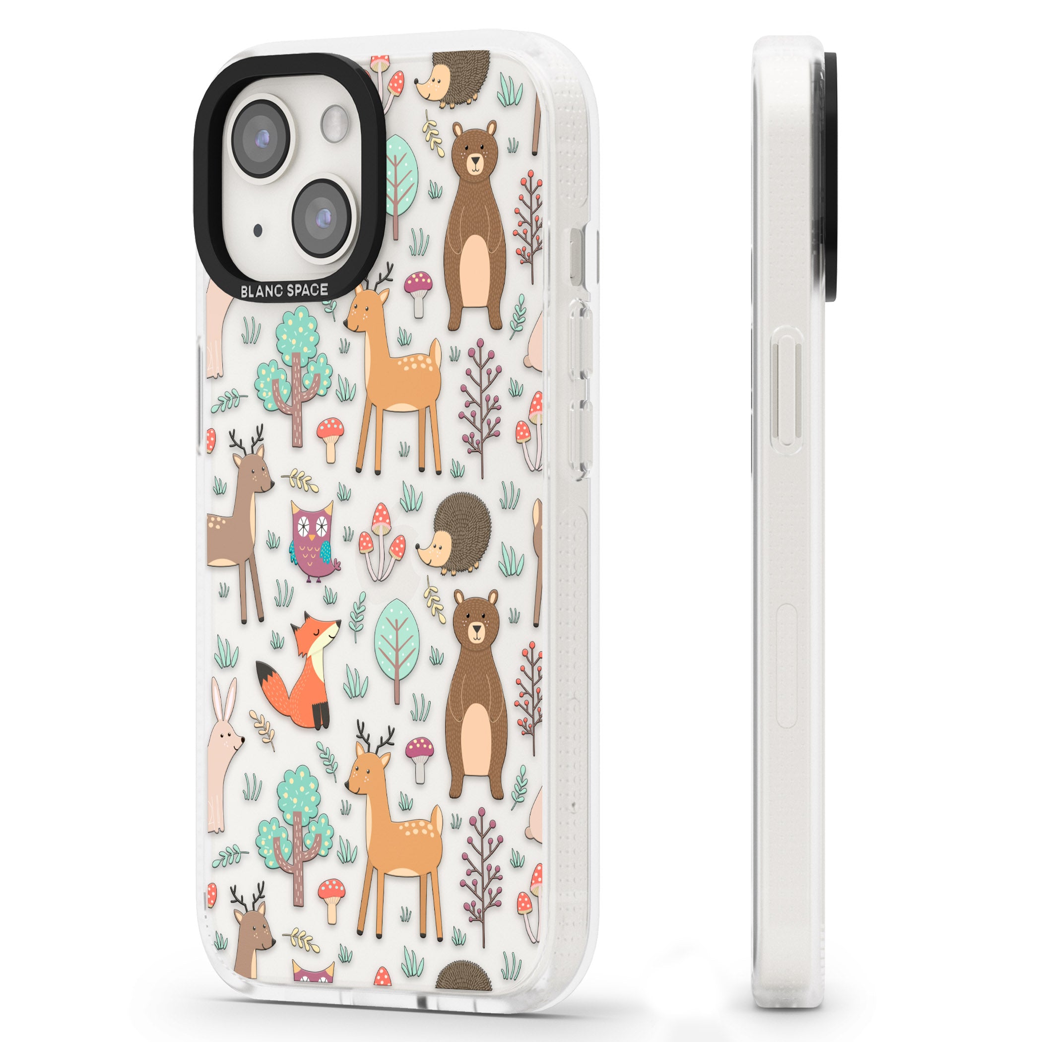 Wildlife Pattern iPhone 15 / 14 / 13 Clear Case Impact Air - Blanc Space