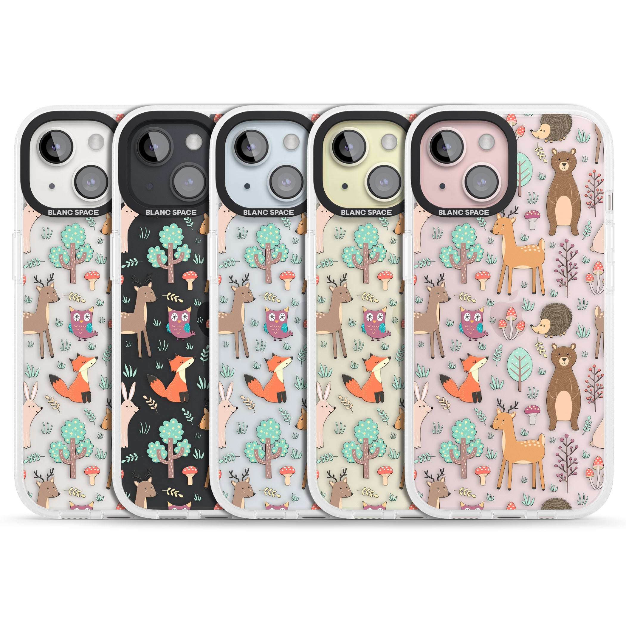 Wildlife Pattern iPhone 15 / 14 / 13 Clear Case Impact Air - Blanc Space