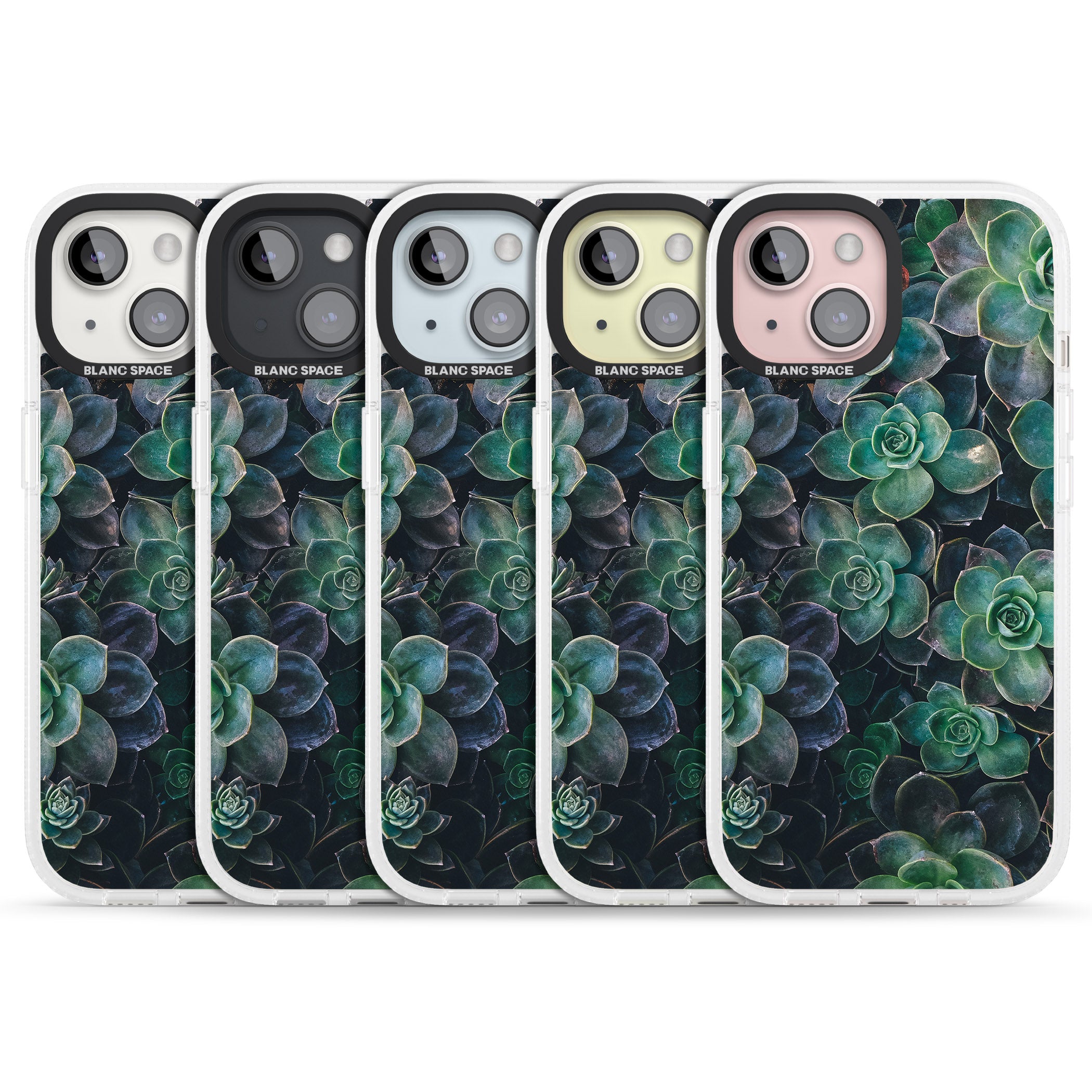 Succulents - Real Botanical Photographs iPhone 15 / 14 / 13 Clear Case Impact Air - Blanc Space