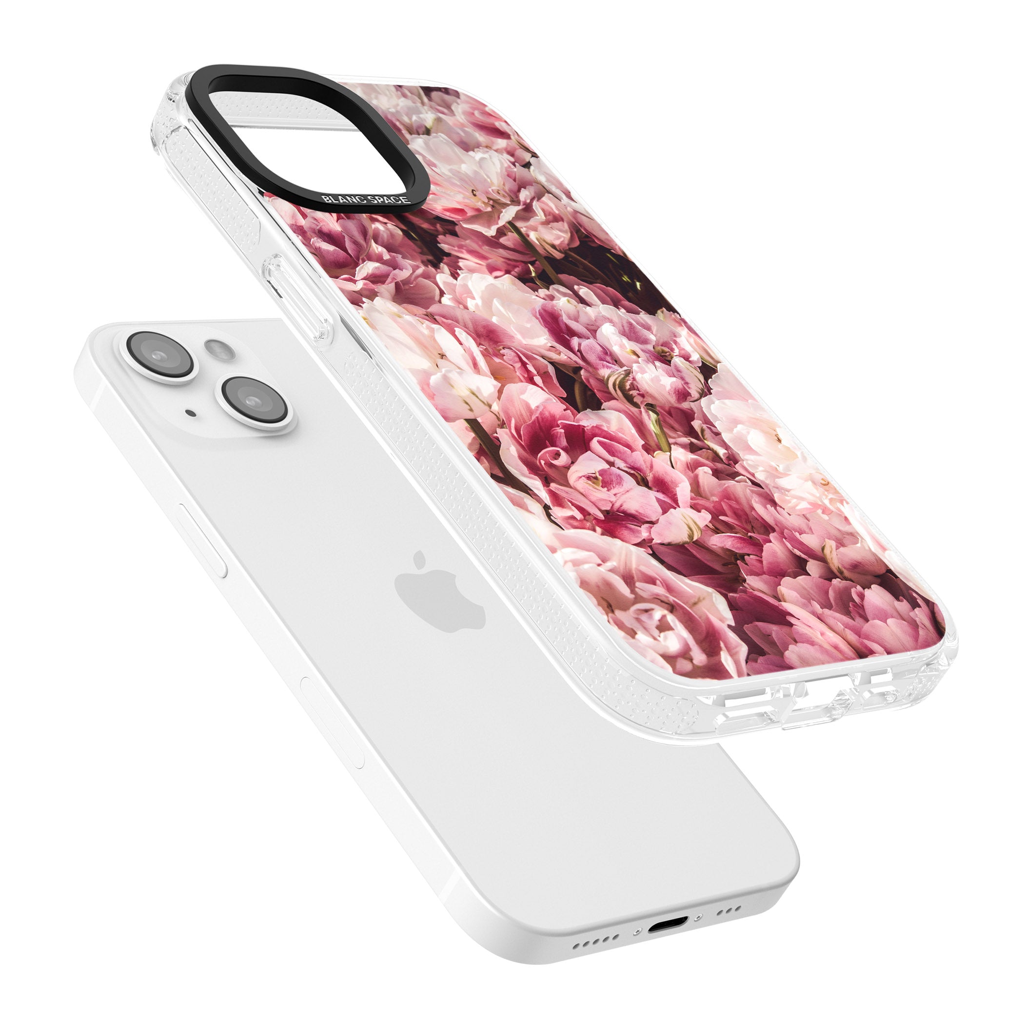 Pink Peonies iPhone 15 / 14 / 13 Clear Case Impact Air - Blanc Space