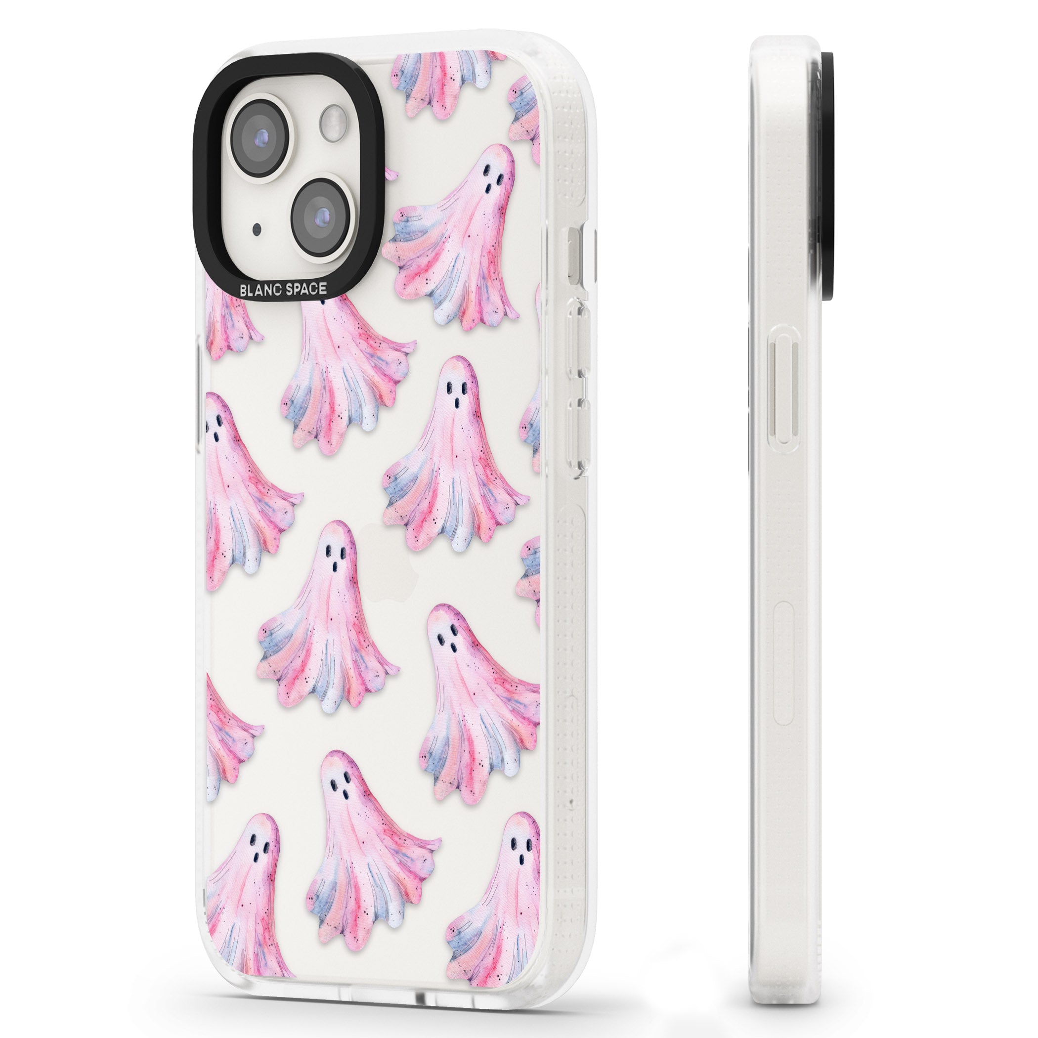 Pink Ghosts iPhone 15 / 14 / 13 Clear Case Impact Air - Blanc Space