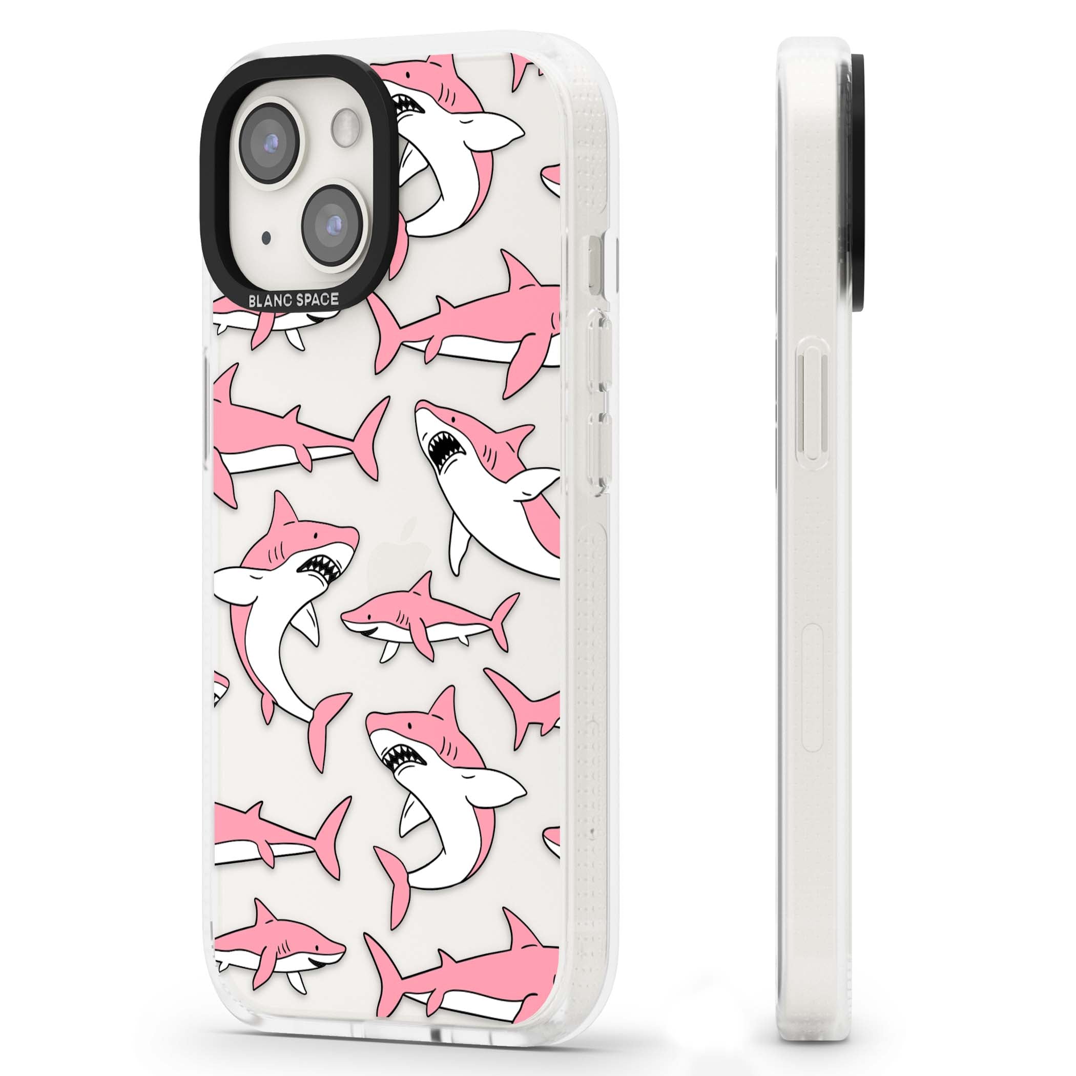 Bubblegum Sharks for her iPhone case | Clear Case Impact Air case for iPhone 15, iPhone 15 Plus
