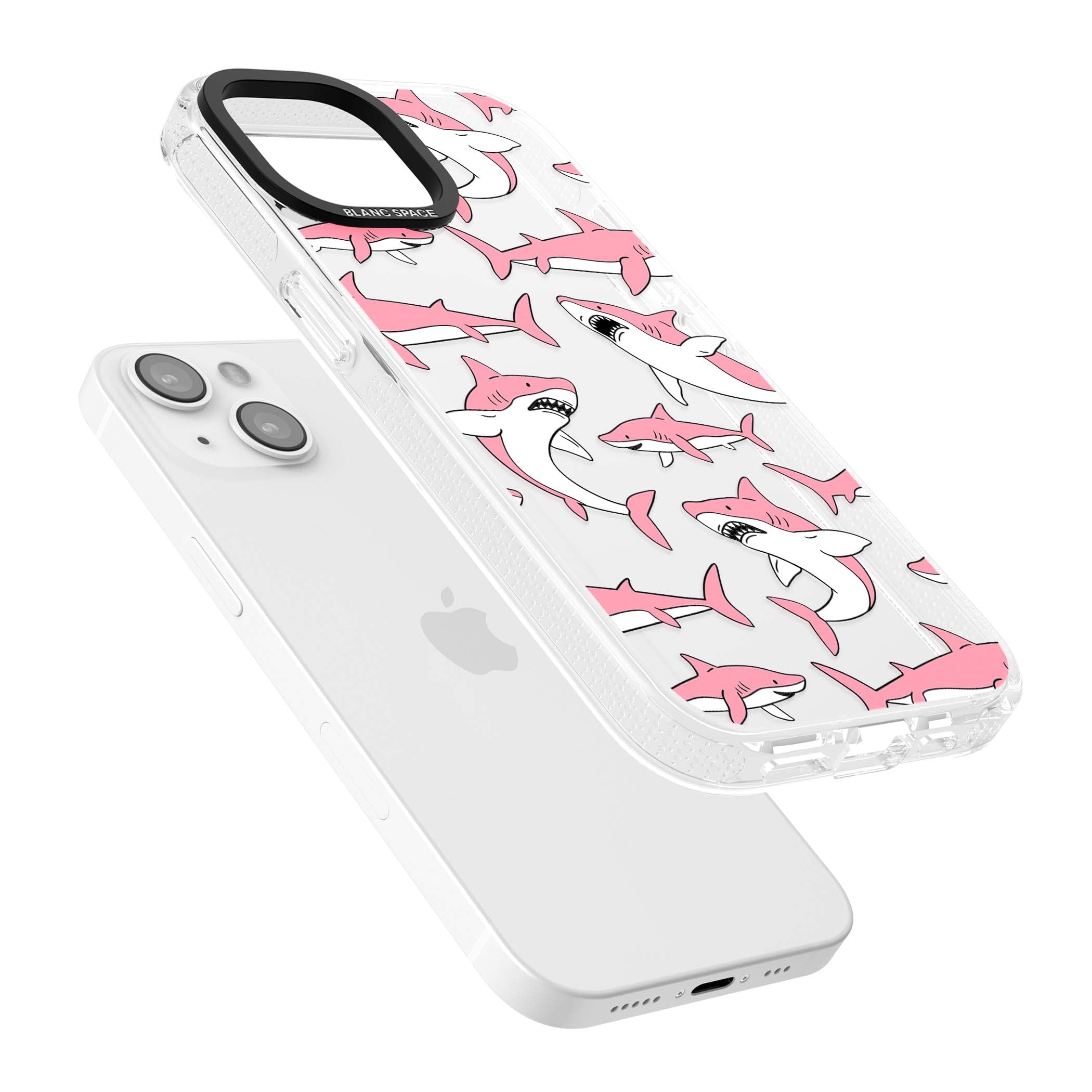 Bubblegum Sharks for her iPhone case | Clear Case Impact Air case for iPhone 15, iPhone 15 Plus