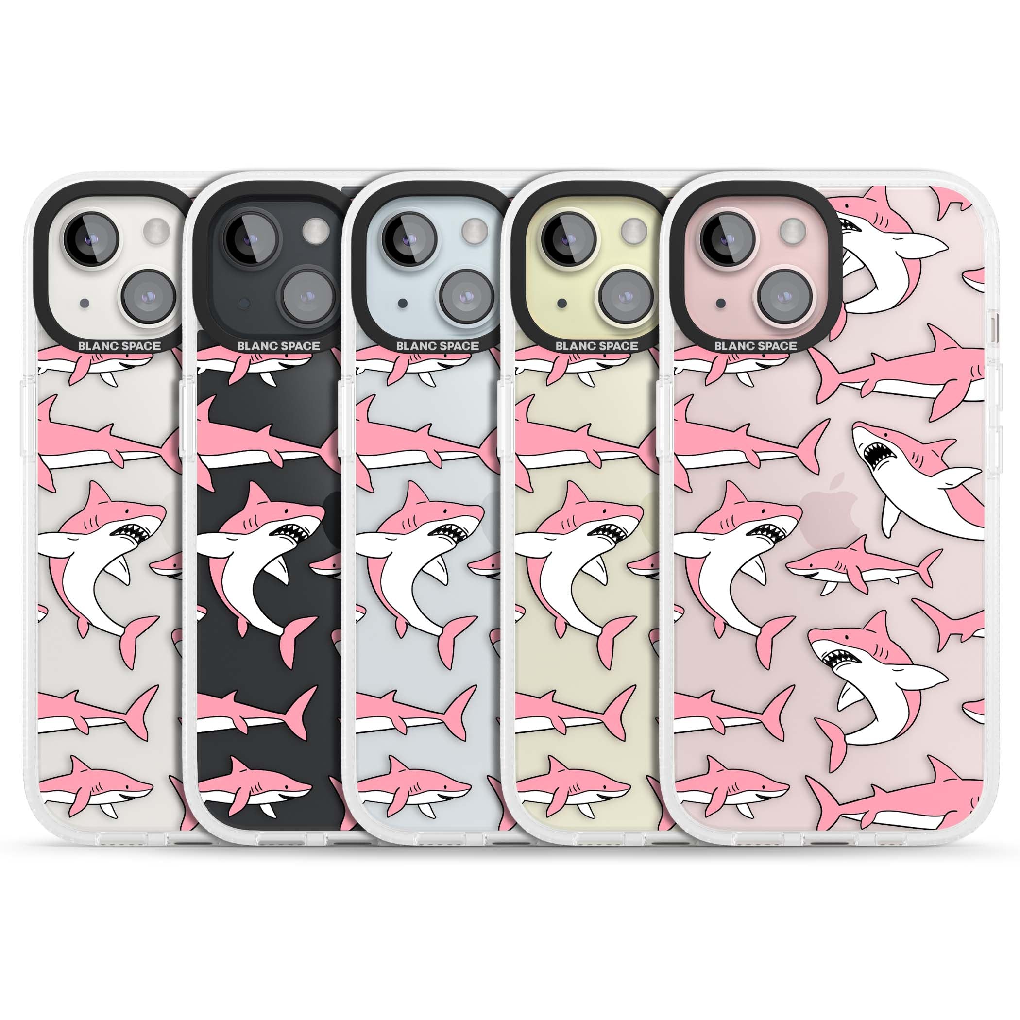 Bubblegum Sharks for her iPhone case | Clear Case Impact Air case for iPhone 15, iPhone 15 Plus