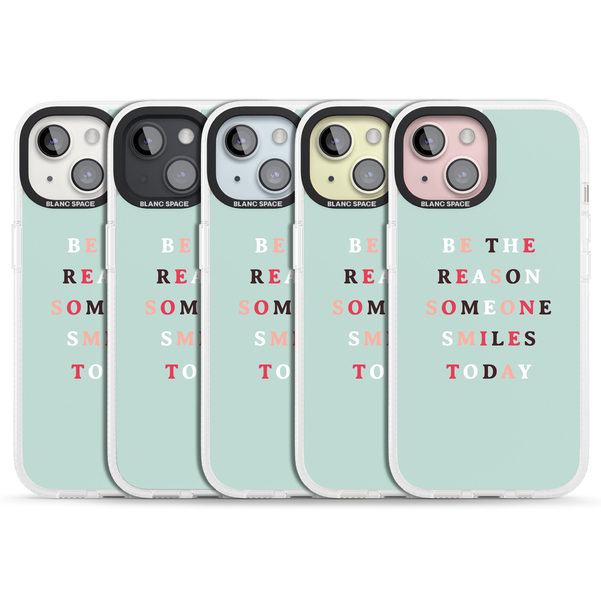 Be the reason someone smiles iPhone 15 / 14 / 13 Clear Case Impact Air - Blanc Space