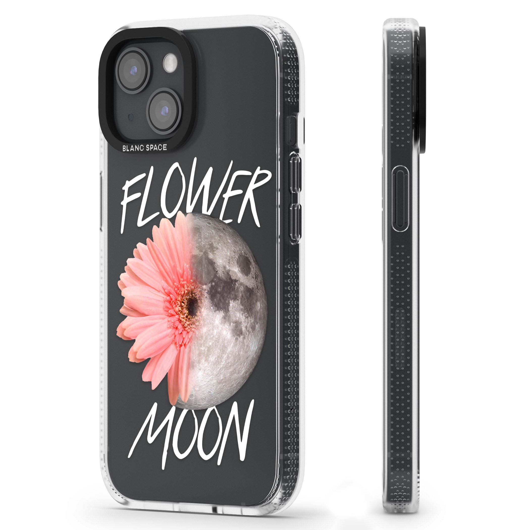 Flower Moon iPhone 15 / 14 / 13 Clear Case Impact Air - Blanc Space