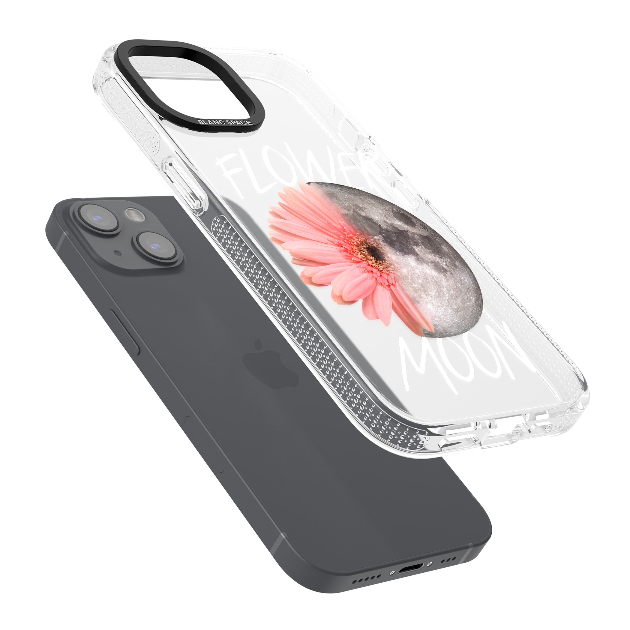 Flower Moon iPhone 15 / 14 / 13 Clear Case Impact Air - Blanc Space