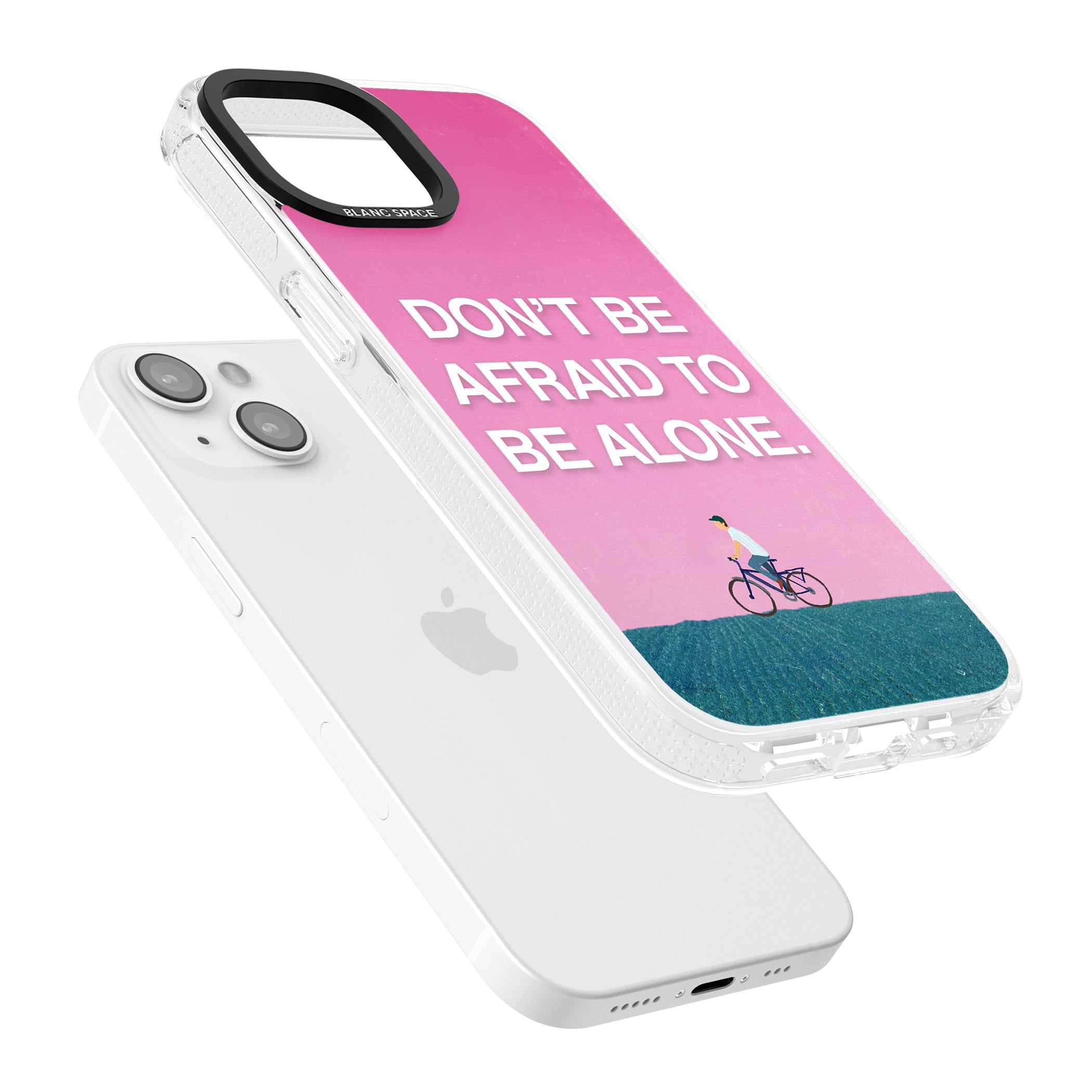 Don't be afraid to be alone iPhone 15 / 14 / 13 Clear Case Impact Air - Blanc Space
