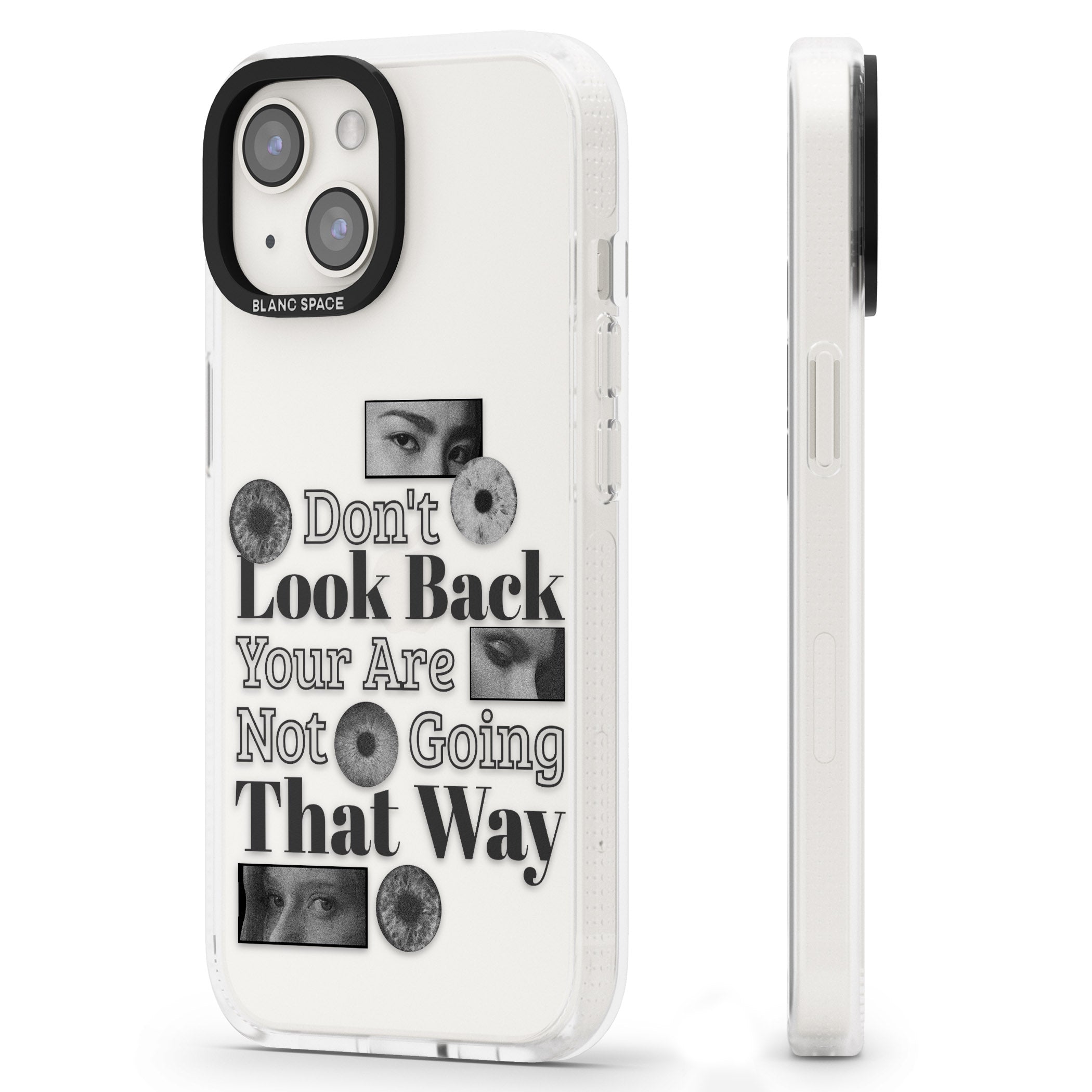 Don't Look Back iPhone 15 / 14 / 13 Clear Case Impact Air - Blanc Space