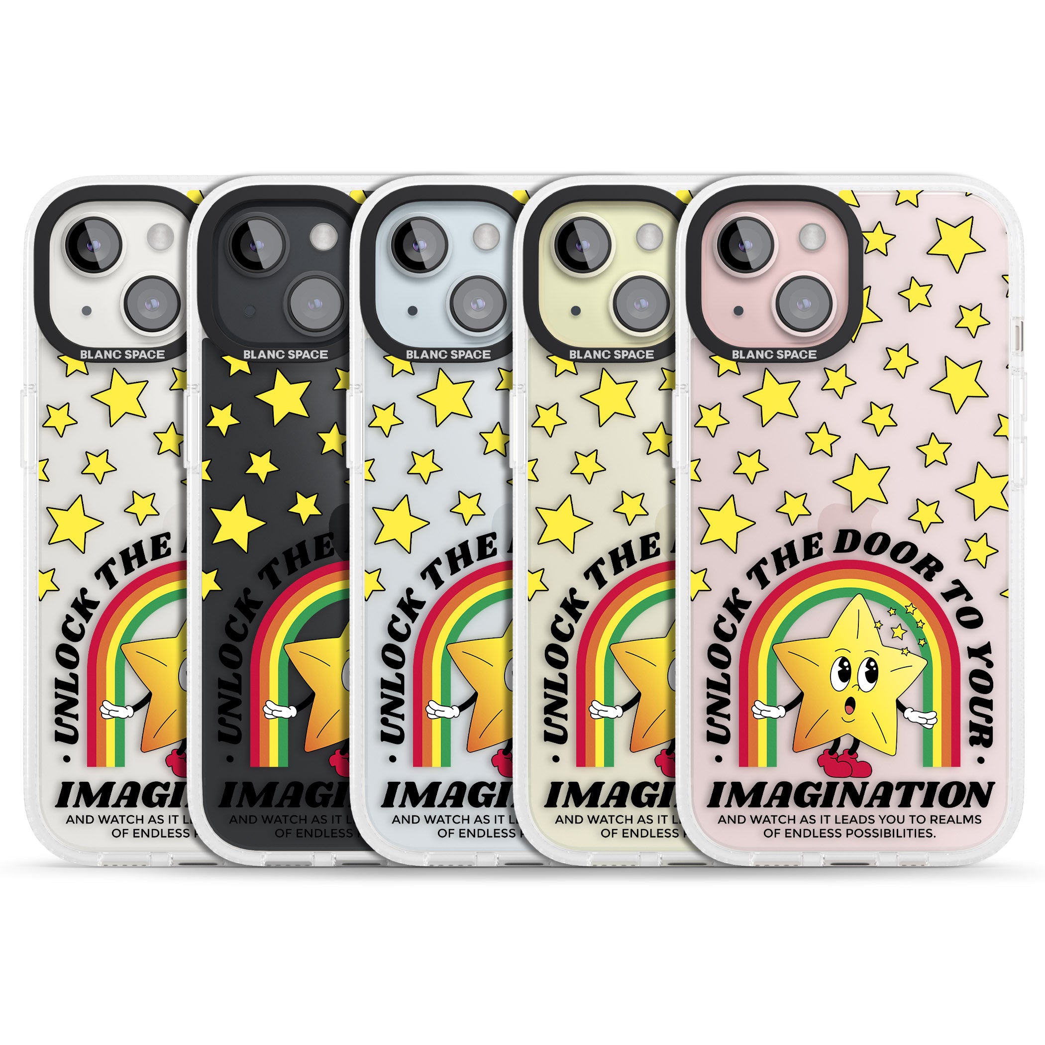 Imagination iPhone 15 / 14 / 13 Clear Case Impact Air - Blanc Space