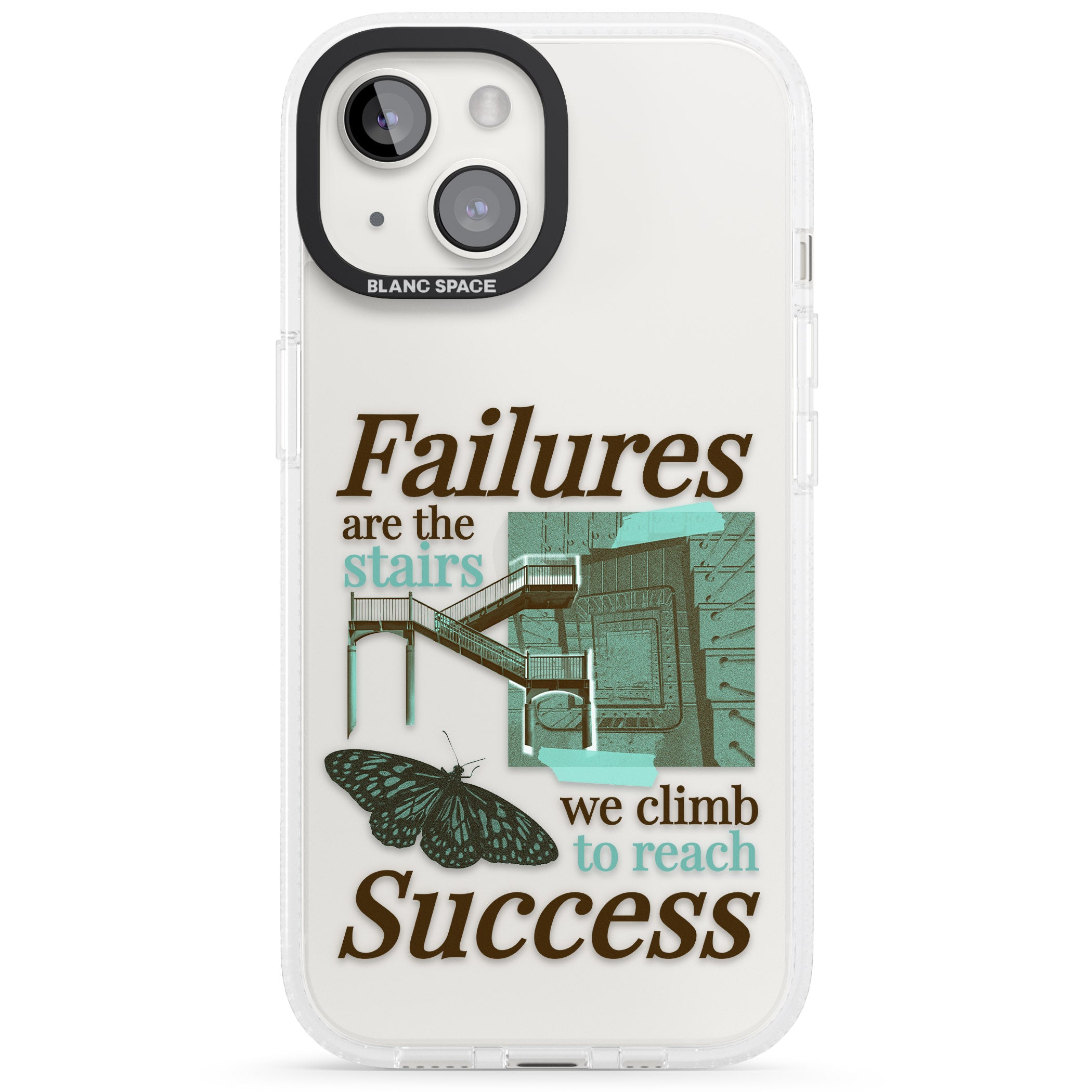 Fail To Succeed iPhone 15 / 14 / 13 Clear Case Impact Air - Blanc Space