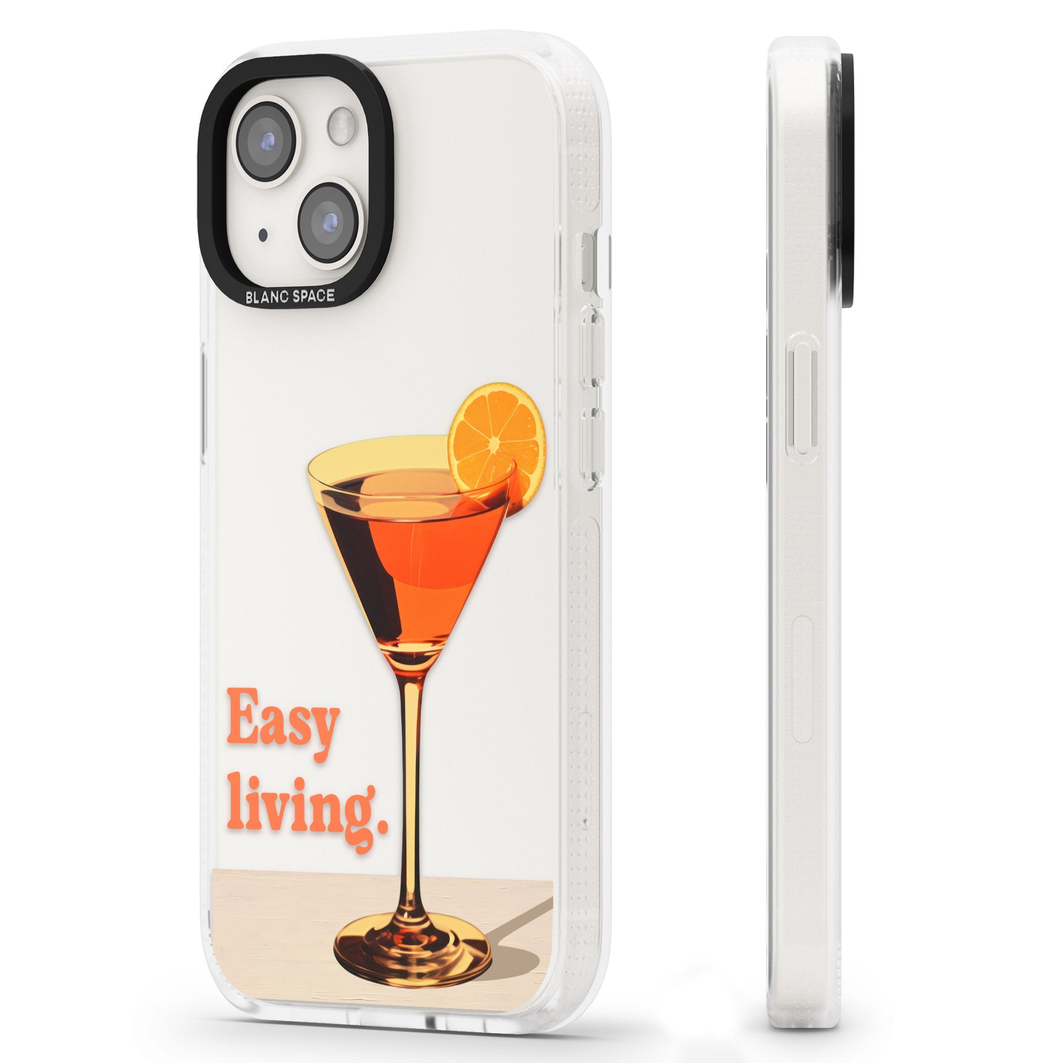 Easy Living iPhone 15 / 14 / 13 Clear Case Impact Air - Blanc Space