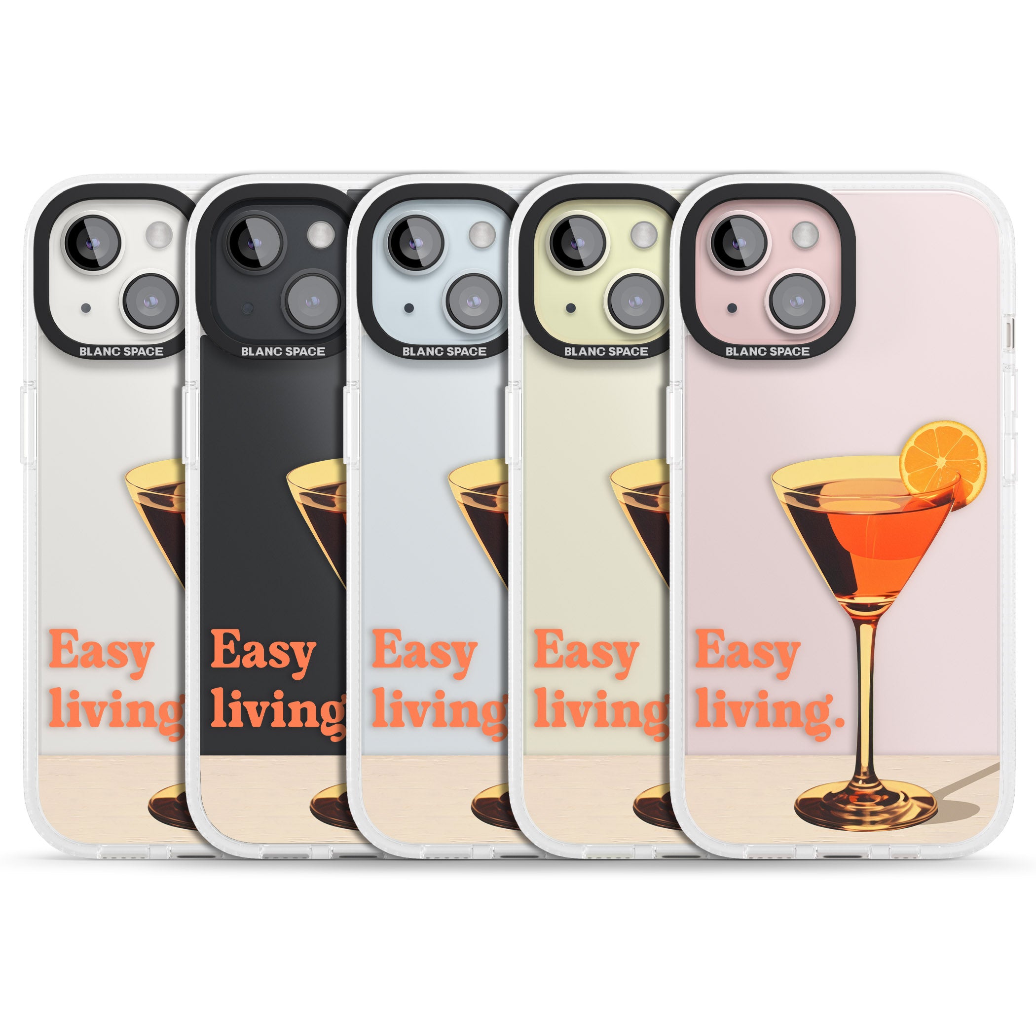 Easy Living iPhone 15 / 14 / 13 Clear Case Impact Air - Blanc Space