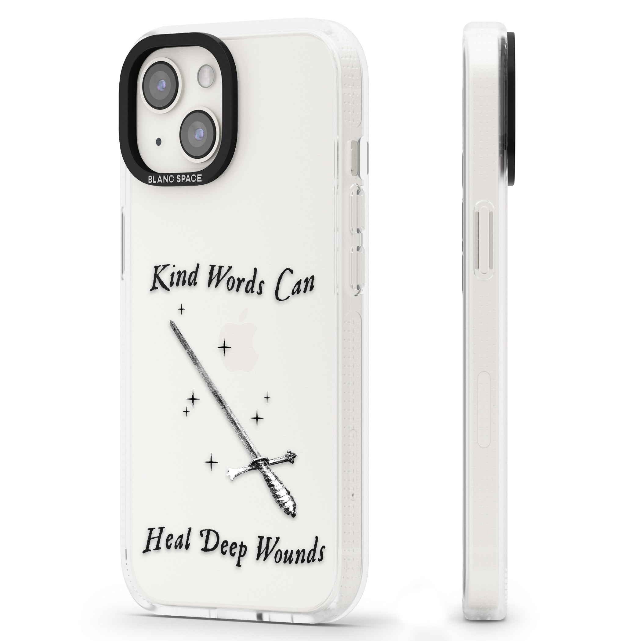 Kind Words Can Heal Deep Wounds iPhone 15 / 14 / 13 Clear Case Impact Air - Blanc Space