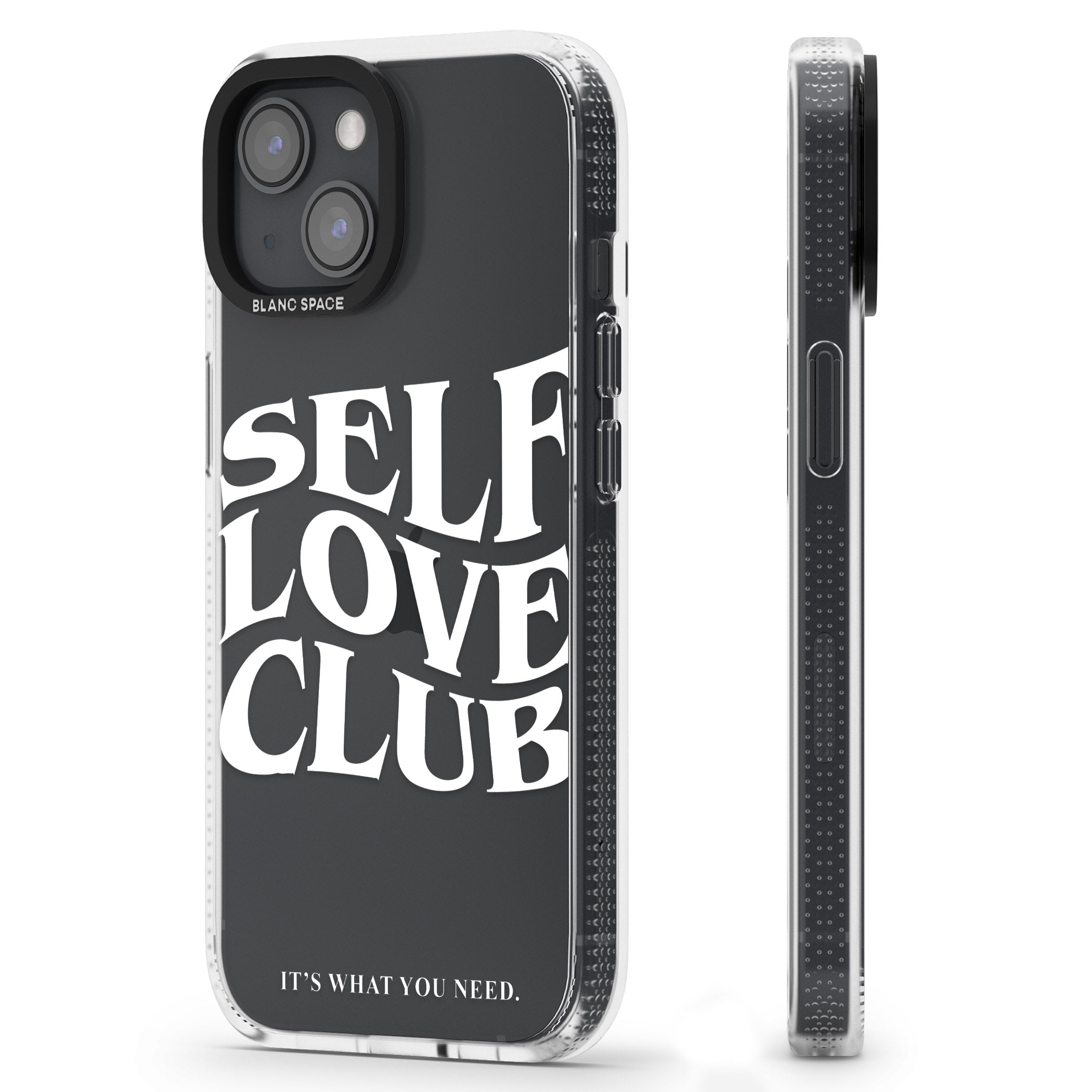 Self Love Club (White) iPhone 15 / 14 / 13 Clear Case Impact Air - Blanc Space