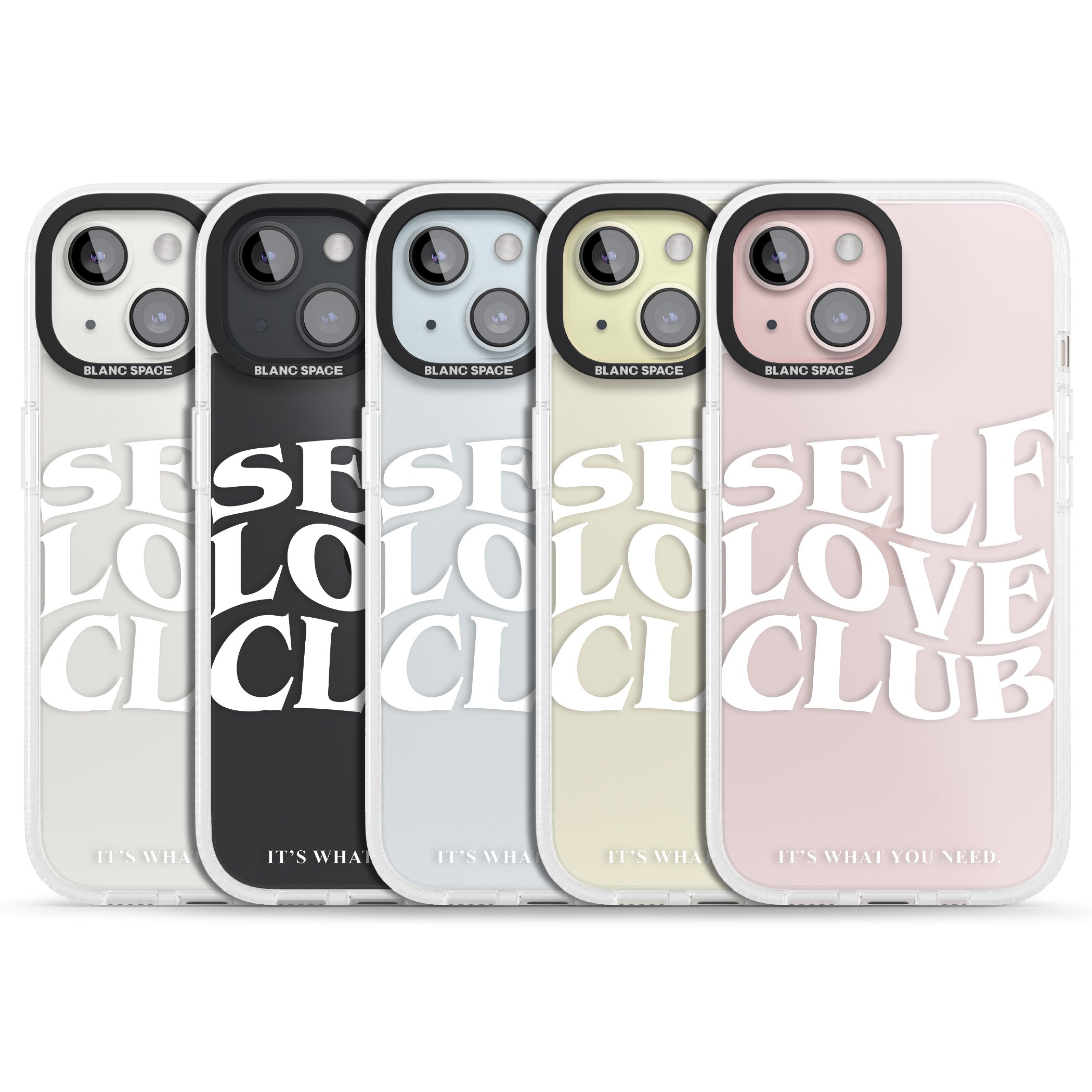 Self Love Club (White) iPhone 15 / 14 / 13 Clear Case Impact Air - Blanc Space