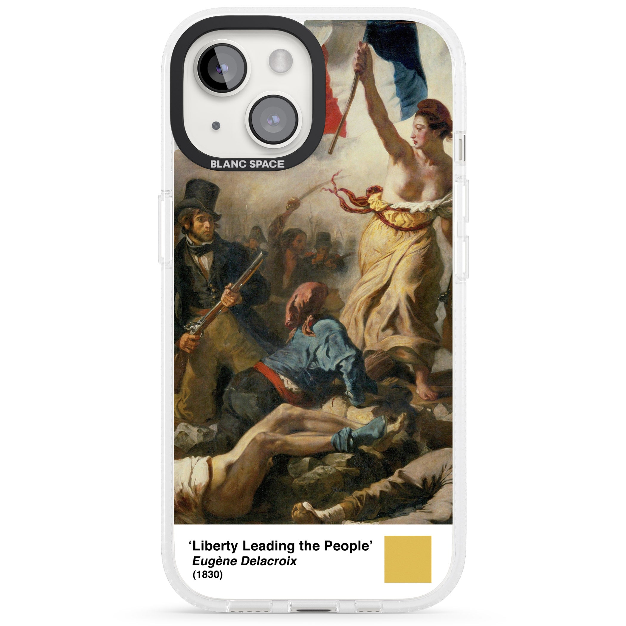 Liberty Leading the People iPhone 15 / 14 / 13 Clear Case Impact Air - Blanc Space