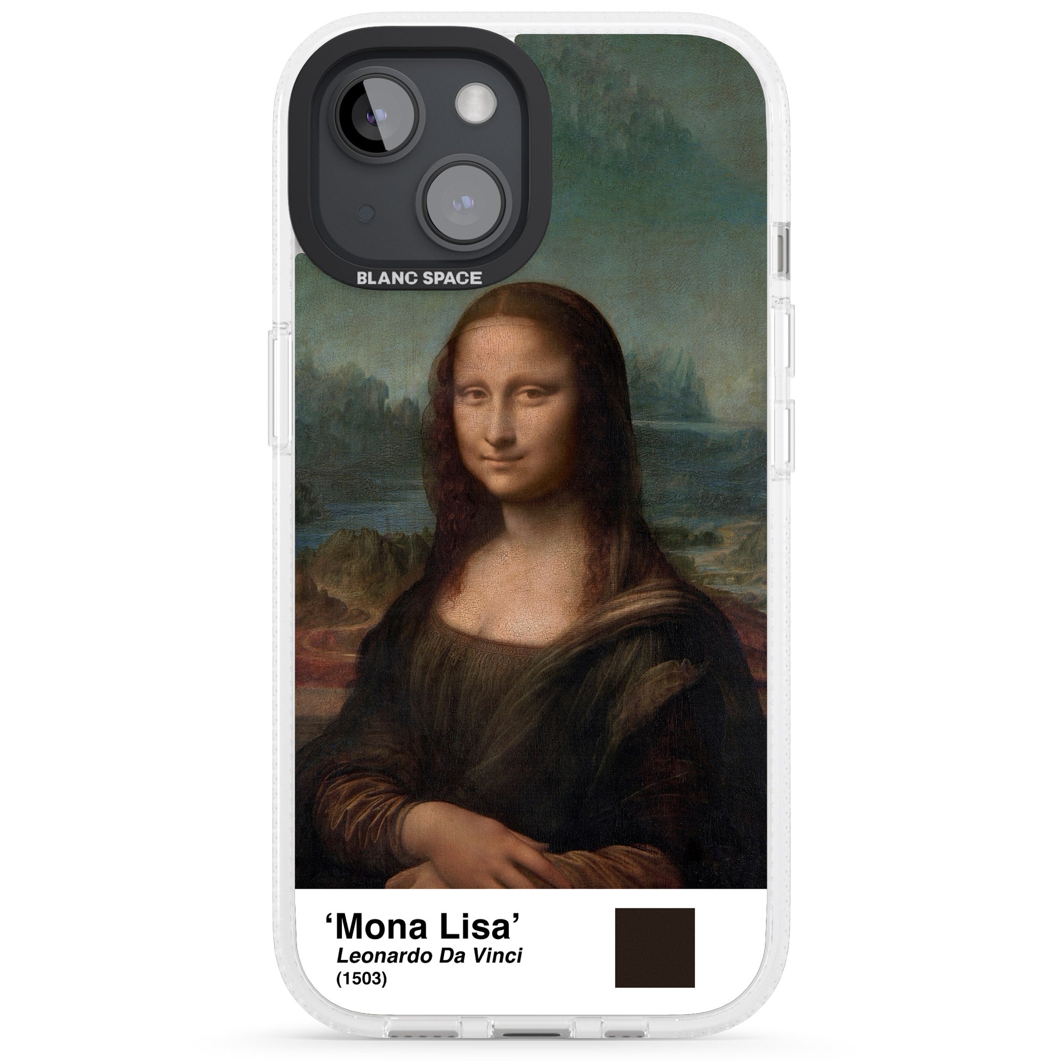 Mona Lisa iPhone 15 / 14 / 13 Clear Case Impact Air - Blanc Space