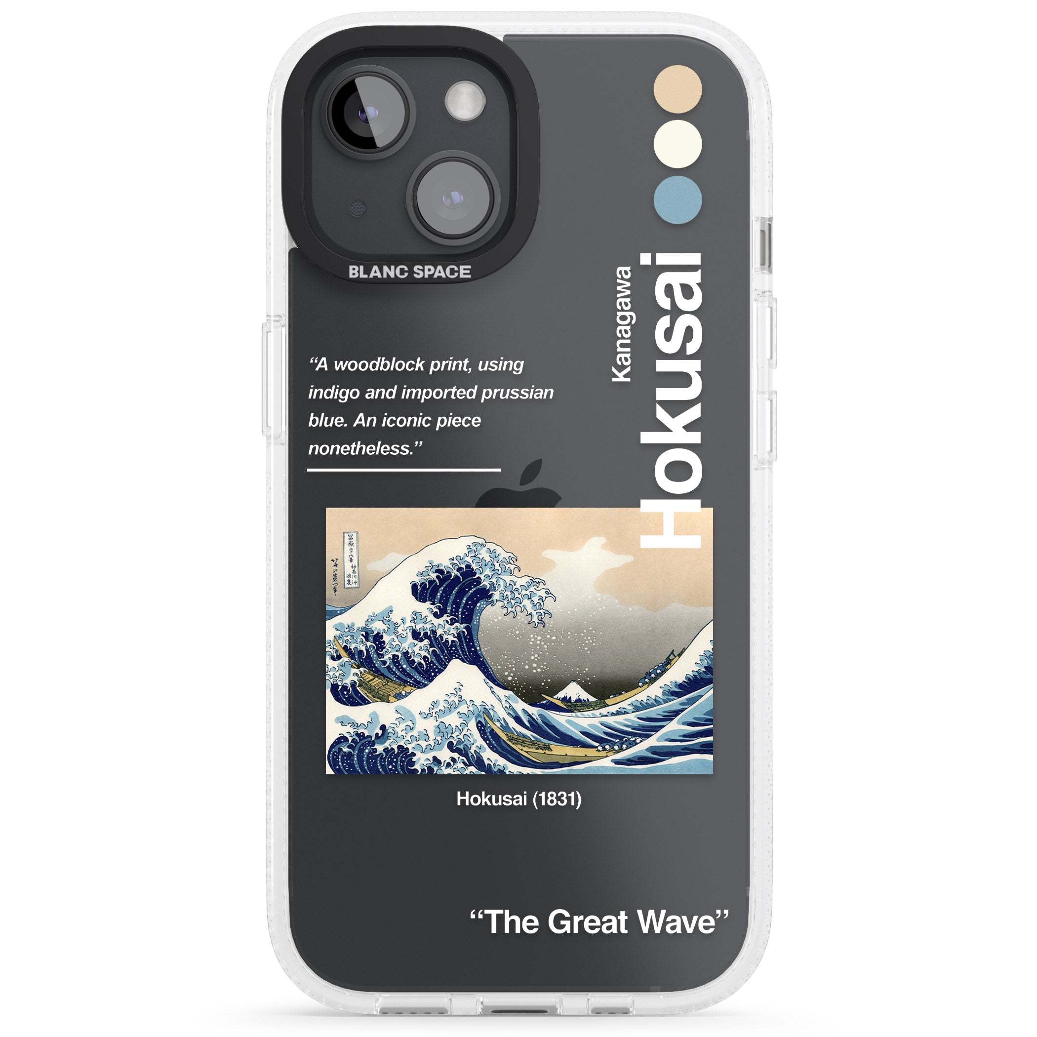 The Great Wave iPhone 15 / 14 / 13 Clear Case Impact Air - Blanc Space