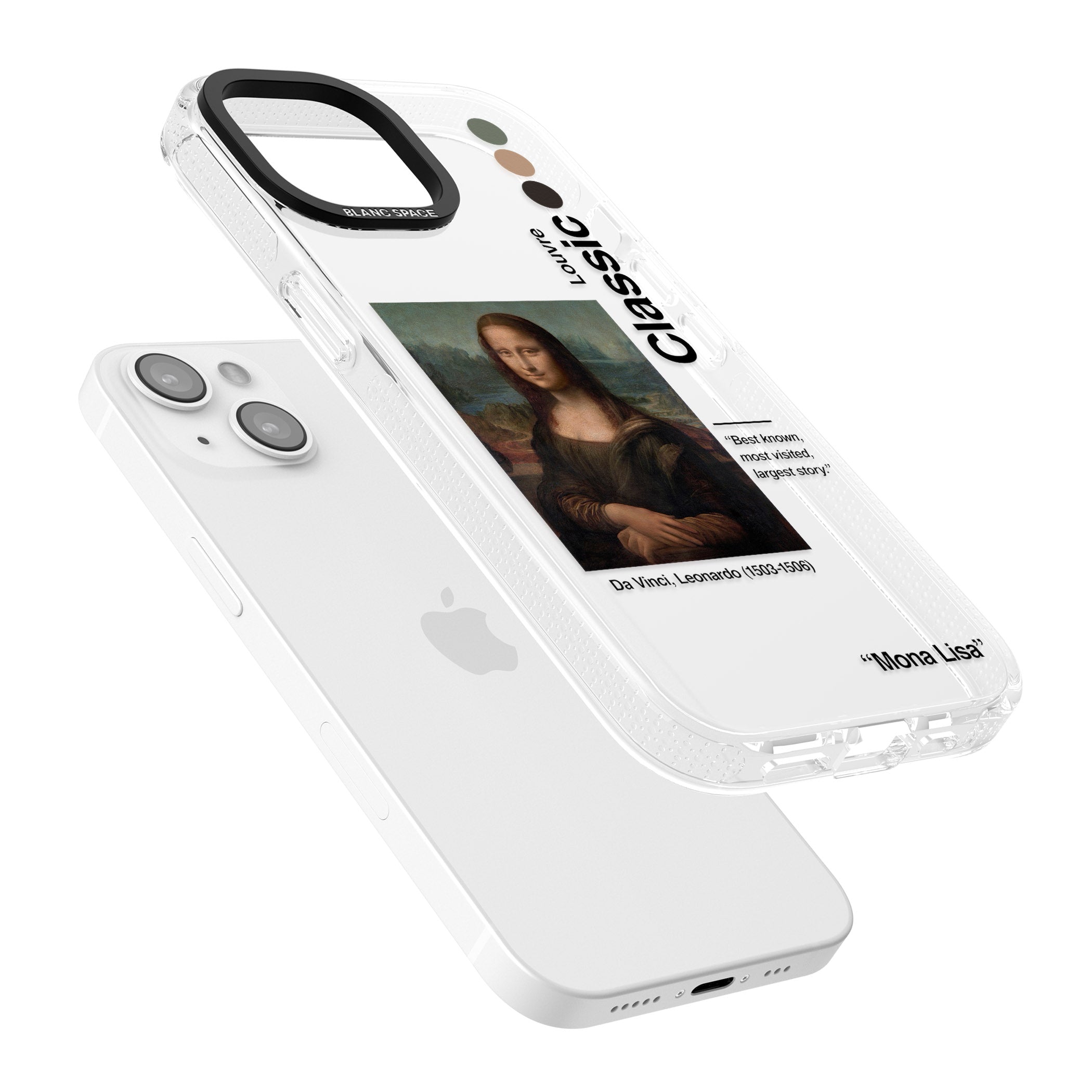 Mona Lisa - Leonardo Da Vinci iPhone 15 / 14 / 13 Clear Case Impact Air - Blanc Space