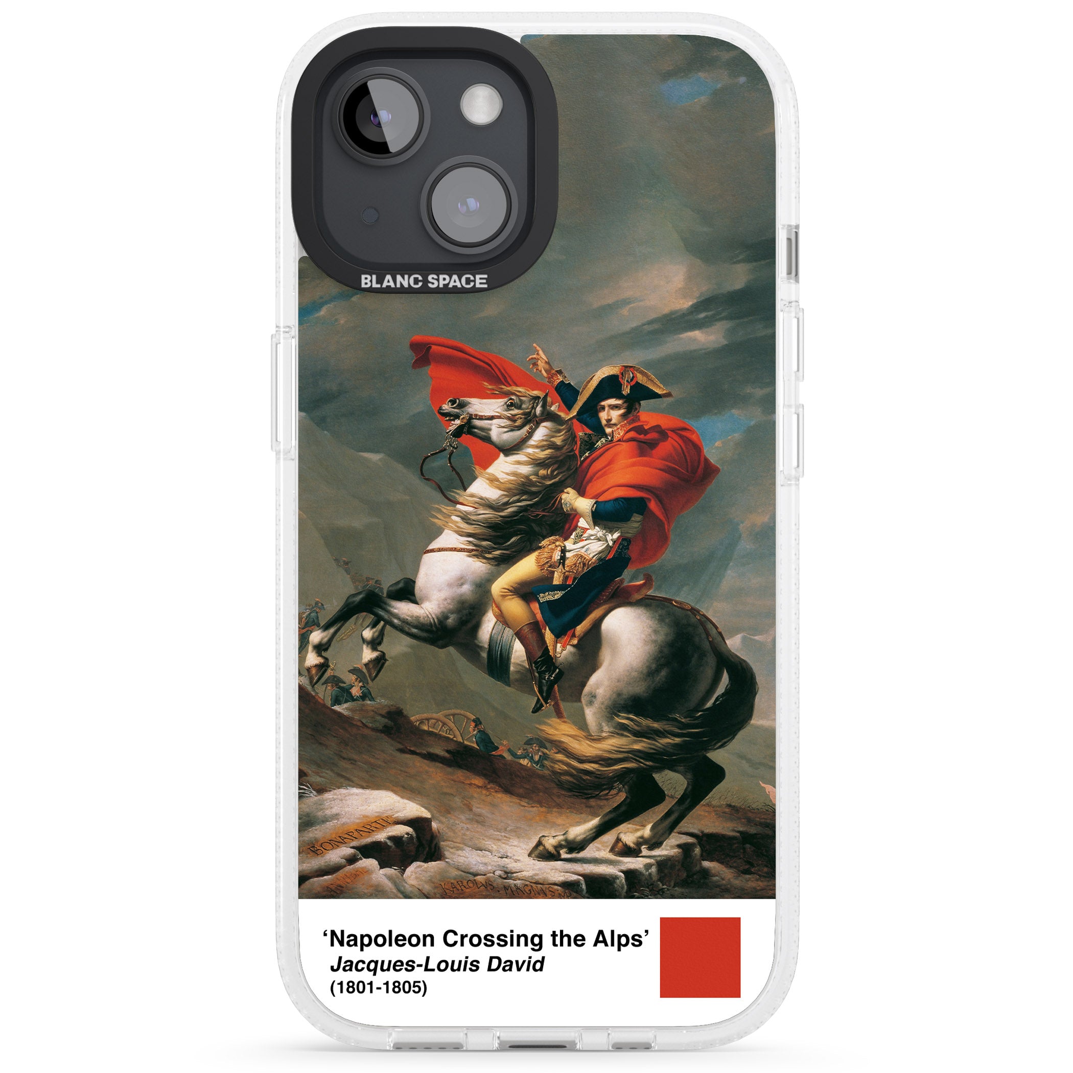 Napoleon Crossing the Alps iPhone 15 / 14 / 13 Clear Case Impact Air - Blanc Space