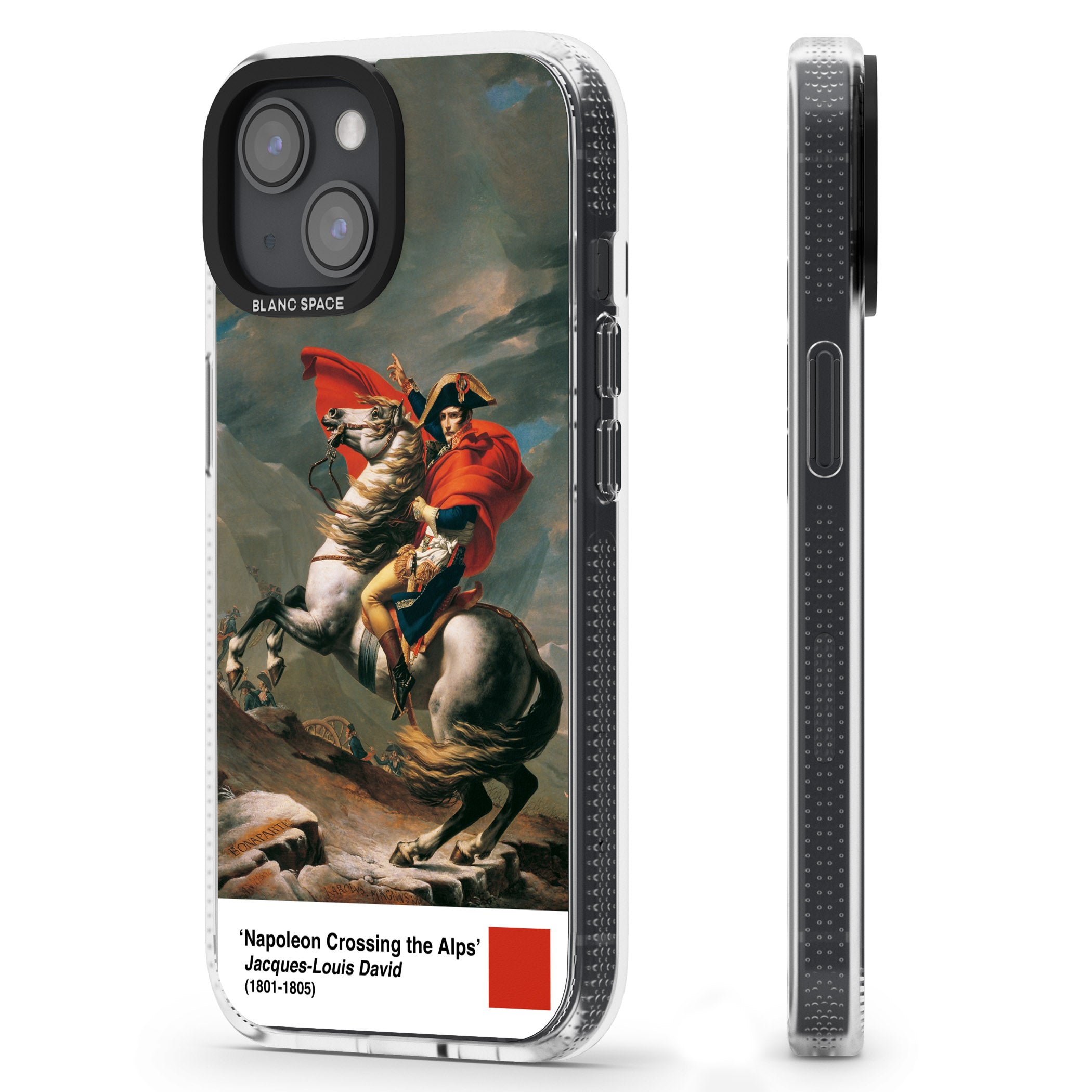 Napoleon Crossing the Alps iPhone 15 / 14 / 13 Clear Case Impact Air - Blanc Space