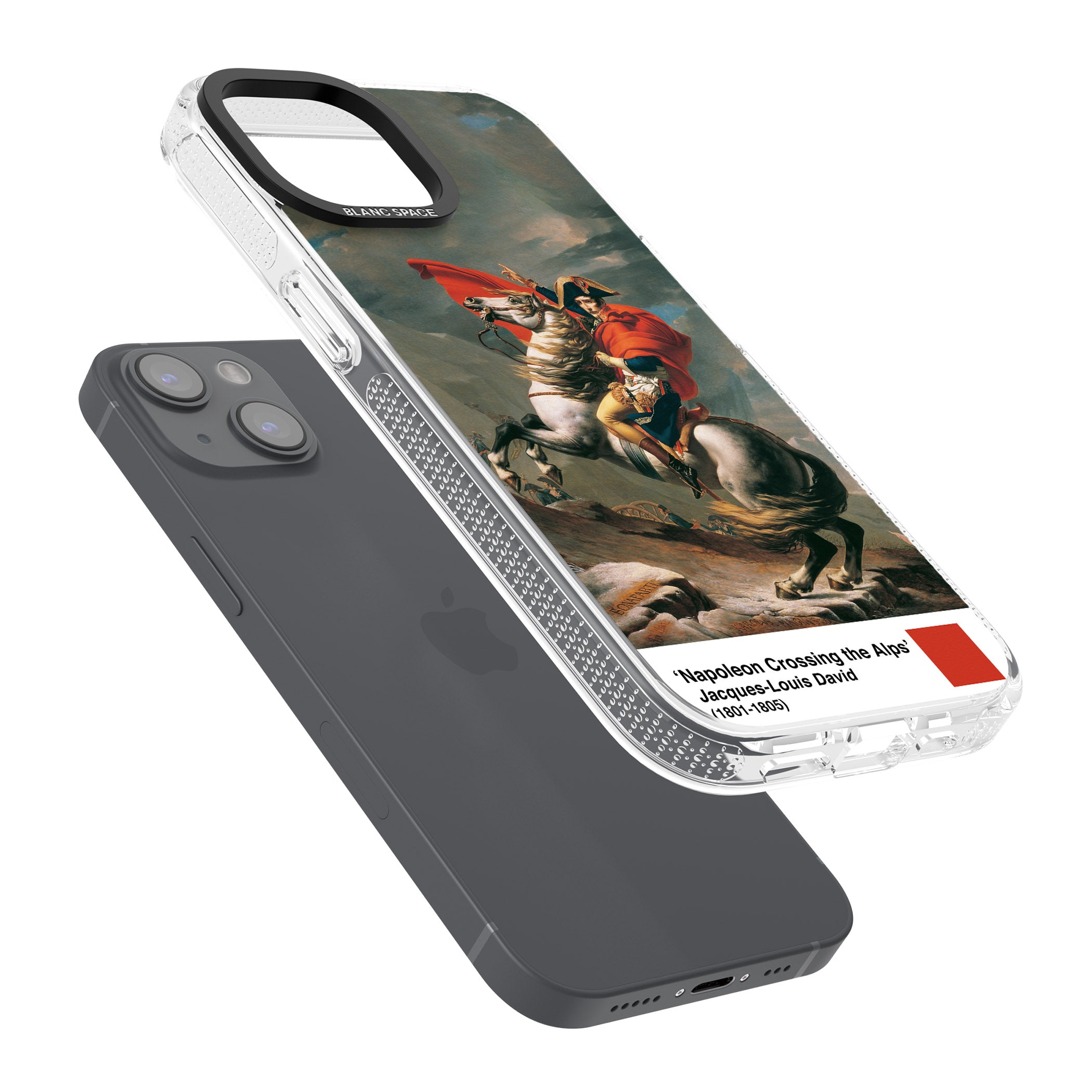 Napoleon Crossing the Alps iPhone 15 / 14 / 13 Clear Case Impact Air - Blanc Space