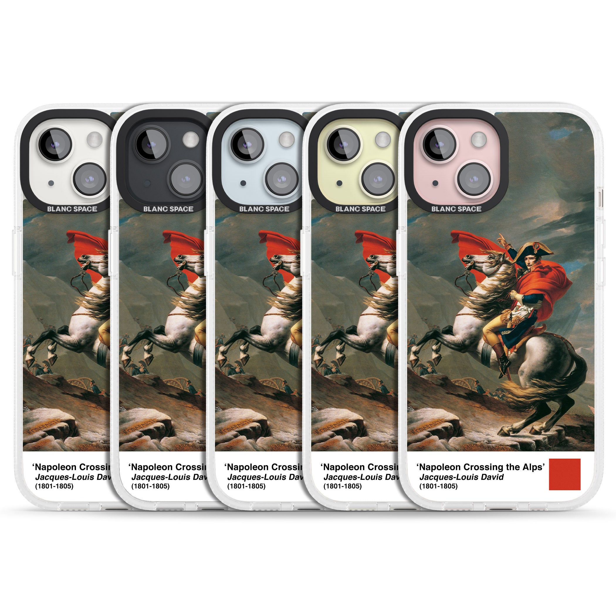 Napoleon Crossing the Alps iPhone 15 / 14 / 13 Clear Case Impact Air - Blanc Space