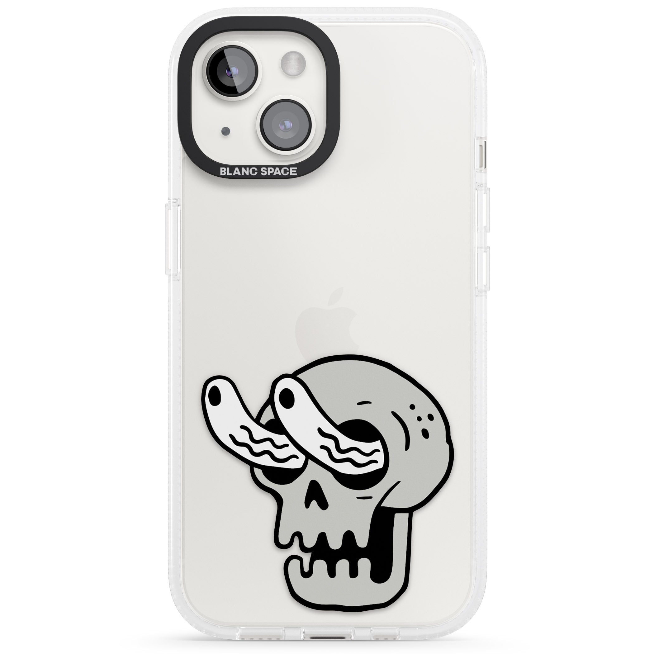 Skull Eyes iPhone 15 / 14 / 13 Clear Case Impact Air - Blanc Space