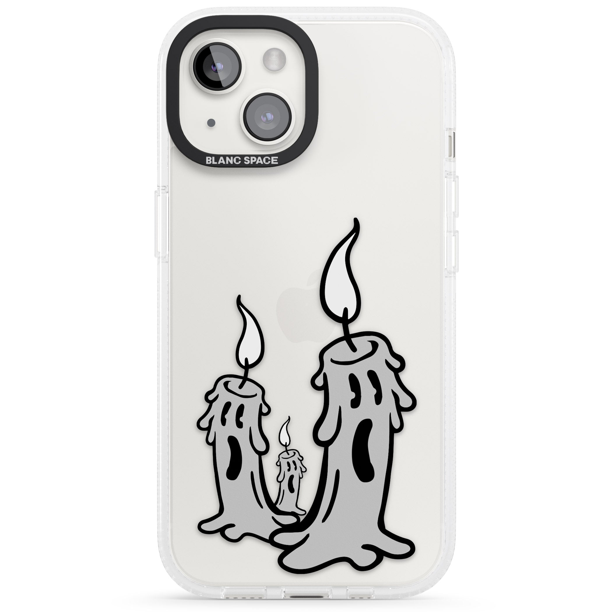 Candle Lit iPhone 15 / 14 / 13 Clear Case Impact Air - Blanc Space
