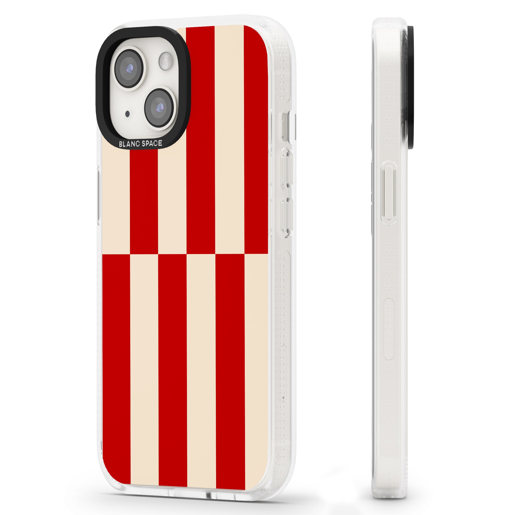 Retro Red Stripes iPhone 15 / 14 / 13 Clear Case Impact Air - Blanc Space