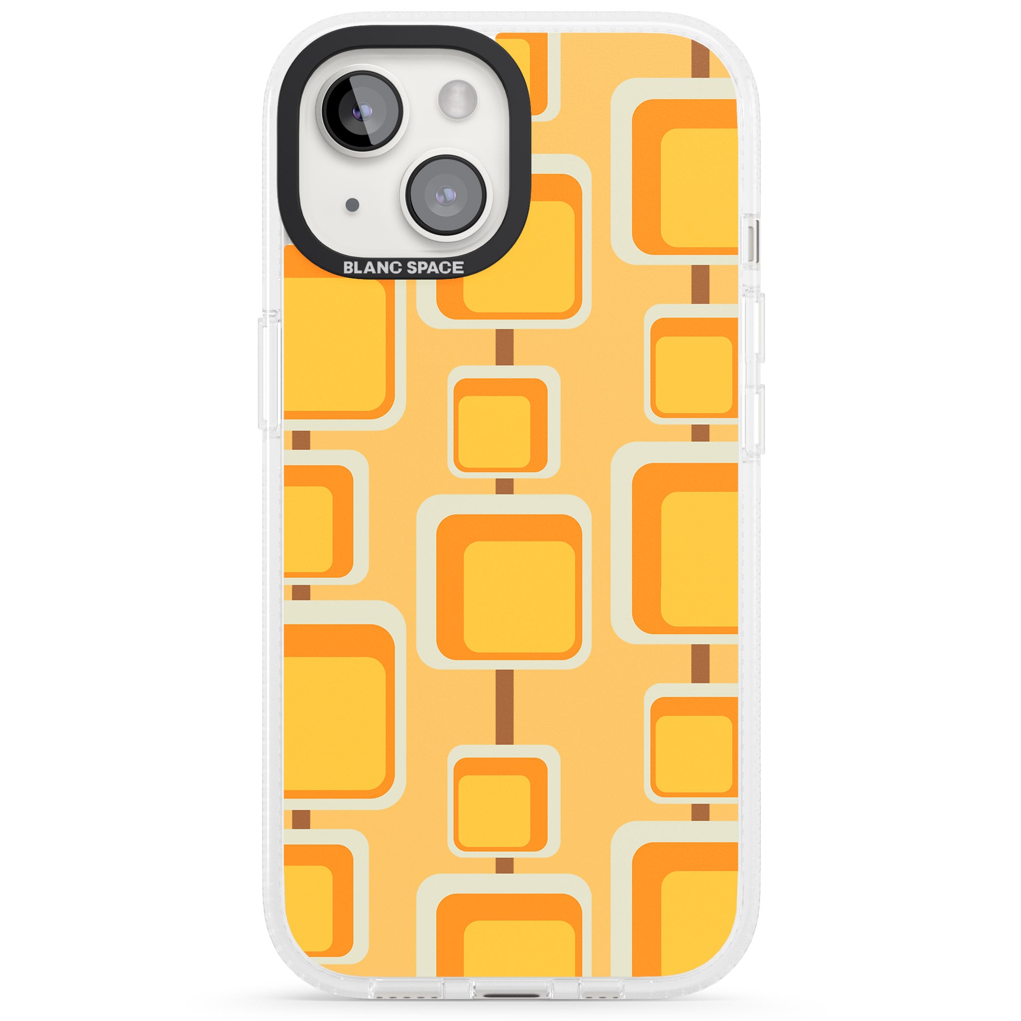 Sunny Mid-Century Squares iPhone 15 / 14 / 13 Clear Case Impact Air - Blanc Space