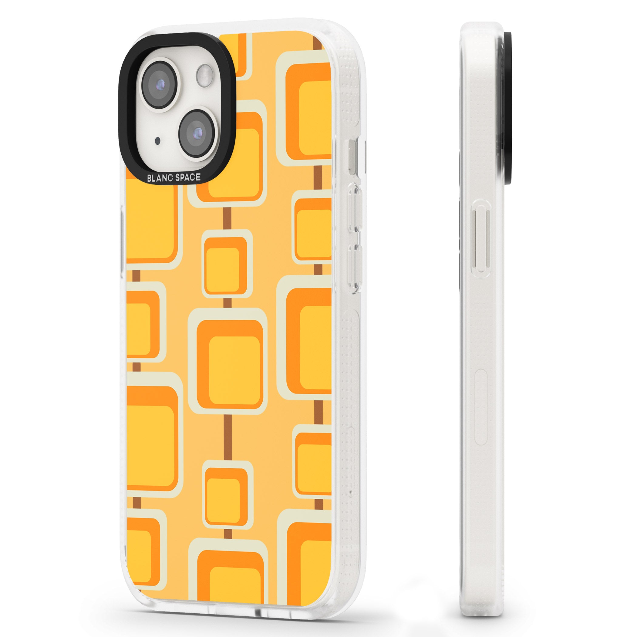 Sunny Mid-Century Squares iPhone 15 / 14 / 13 Clear Case Impact Air - Blanc Space