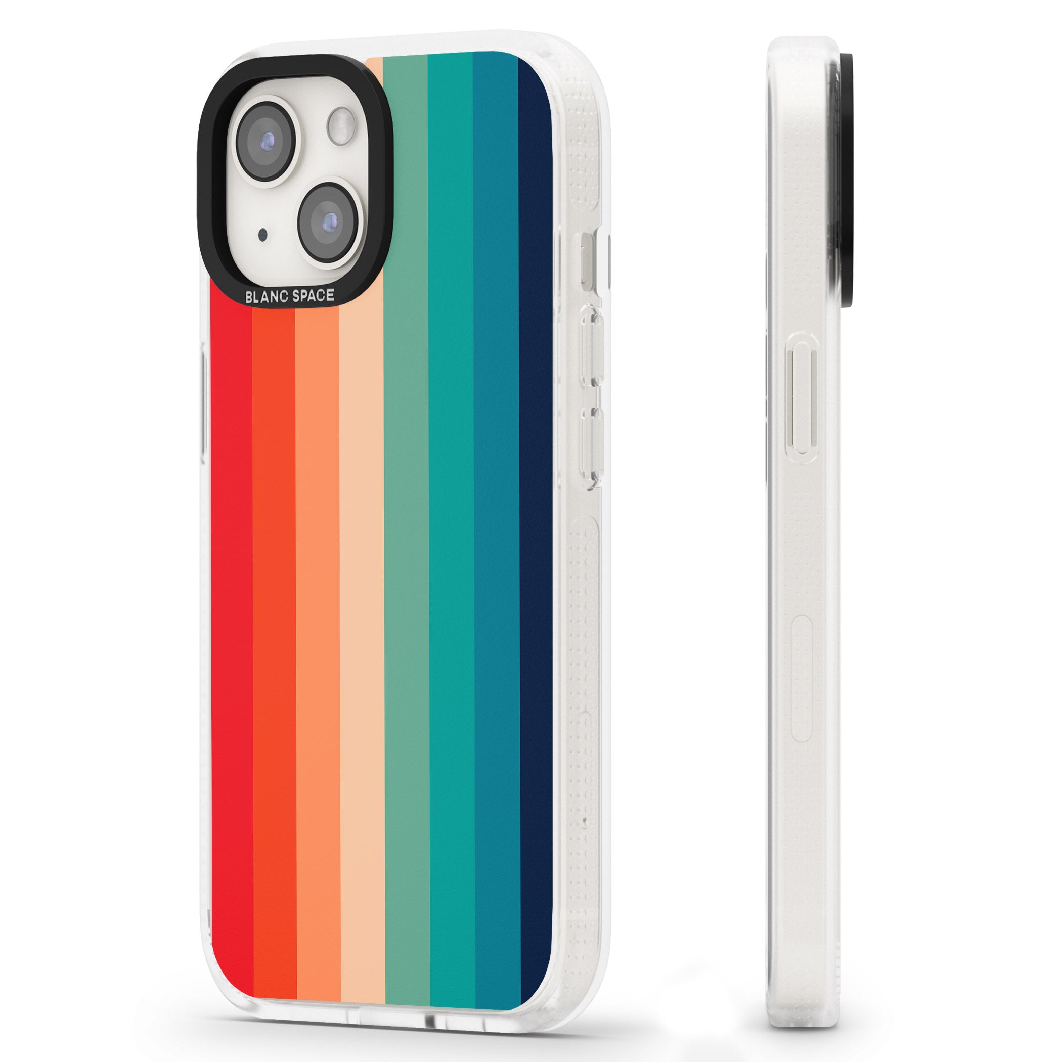 Retro 70's Colour Palette iPhone 15 / 14 / 13 Clear Case Impact Air - Blanc Space