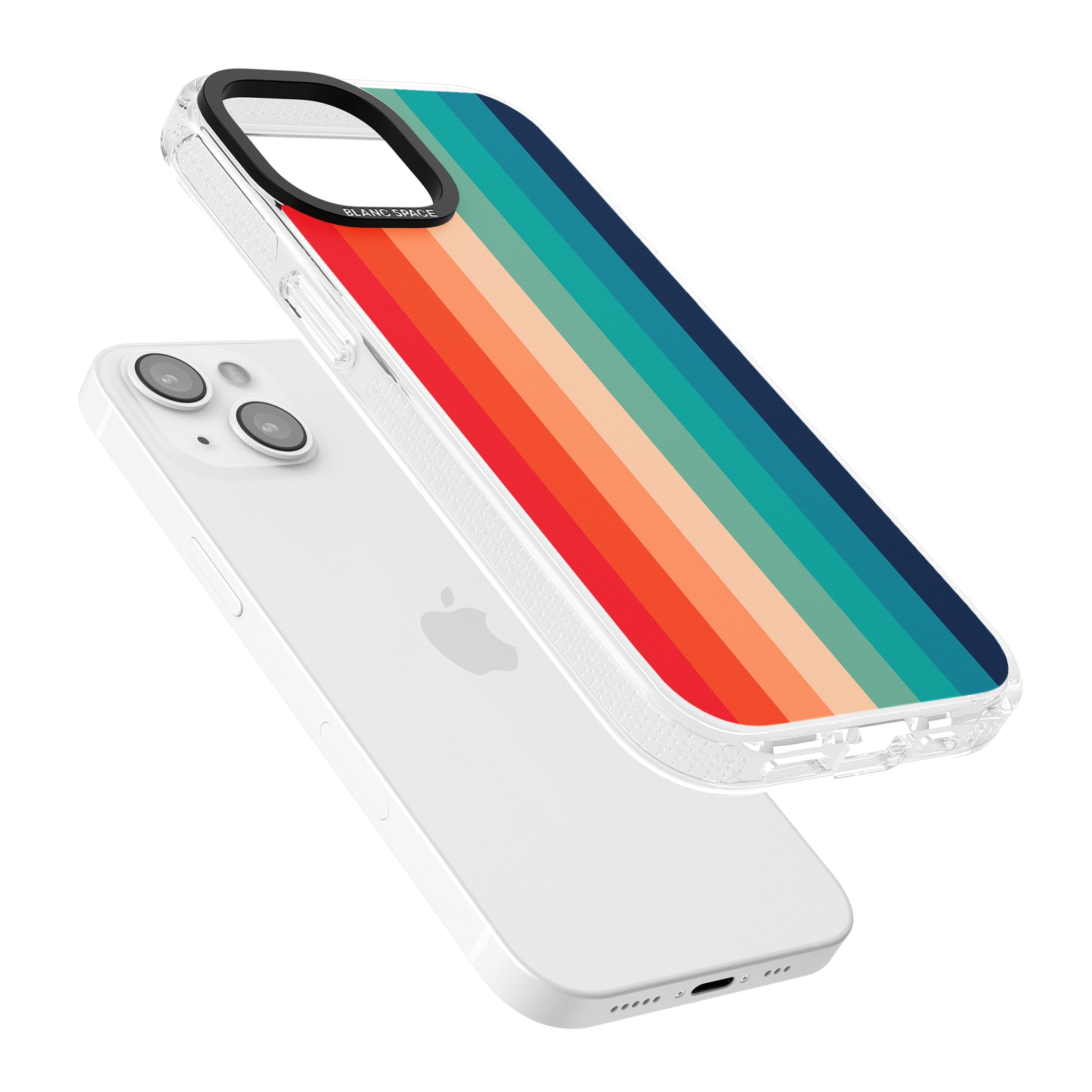 Retro 70's Colour Palette iPhone 15 / 14 / 13 Clear Case Impact Air - Blanc Space