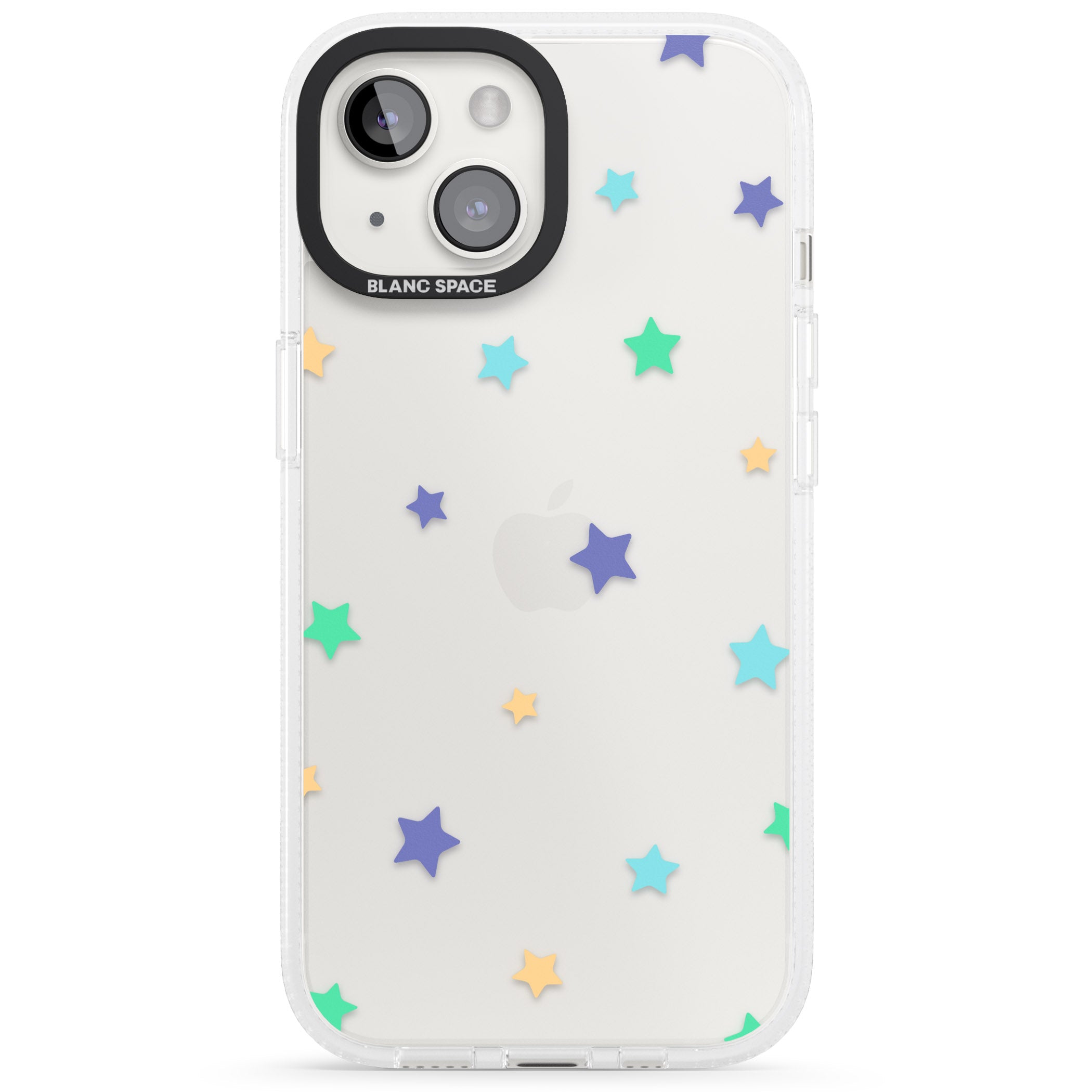 Pastel Stars Pattern iPhone 15 / 14 / 13 Clear Case Impact Air - Blanc Space