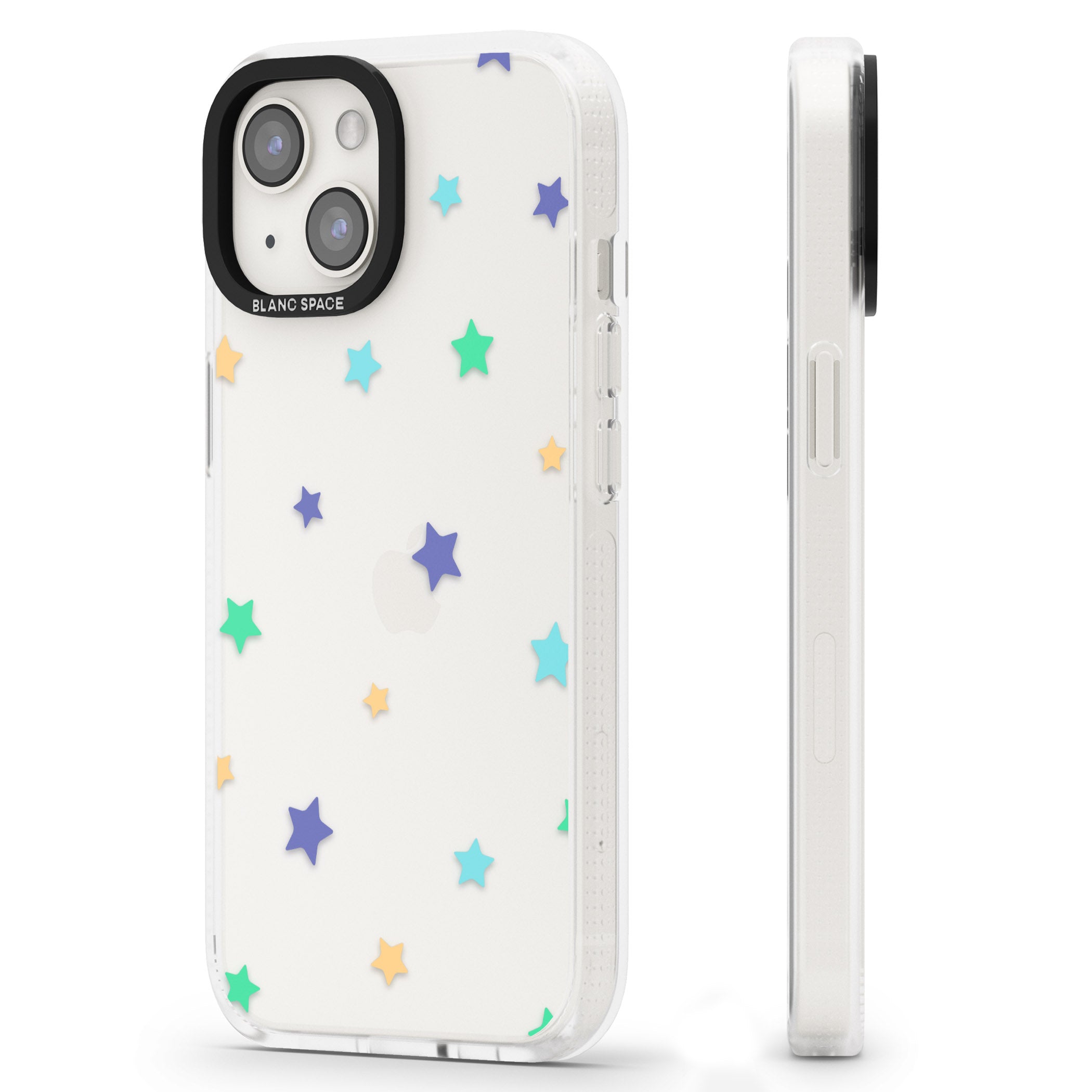 Pastel Stars Pattern iPhone 15 / 14 / 13 Clear Case Impact Air - Blanc Space