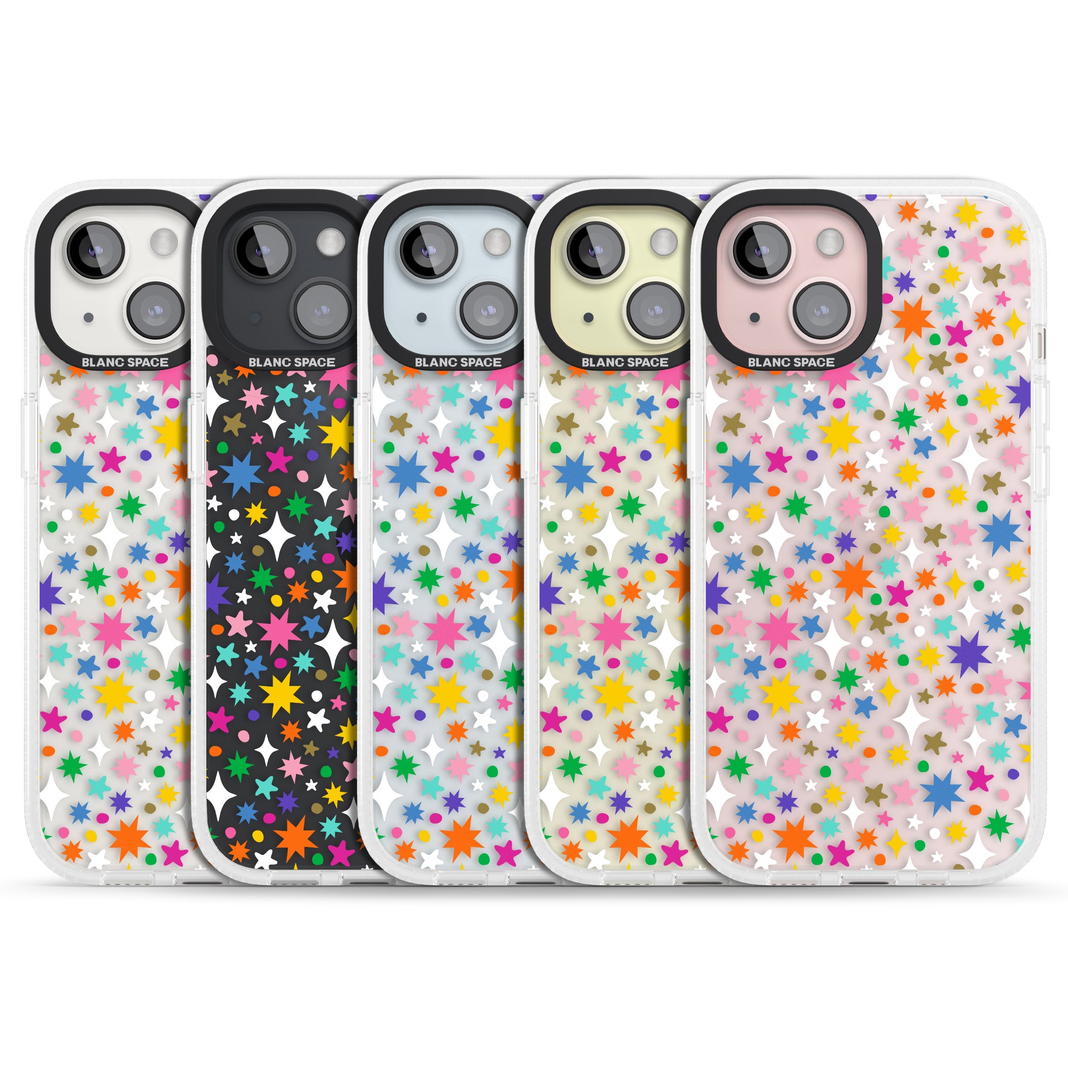 Rainbow Starburst iPhone 15 / 14 / 13 Clear Case Impact Air - Blanc Space