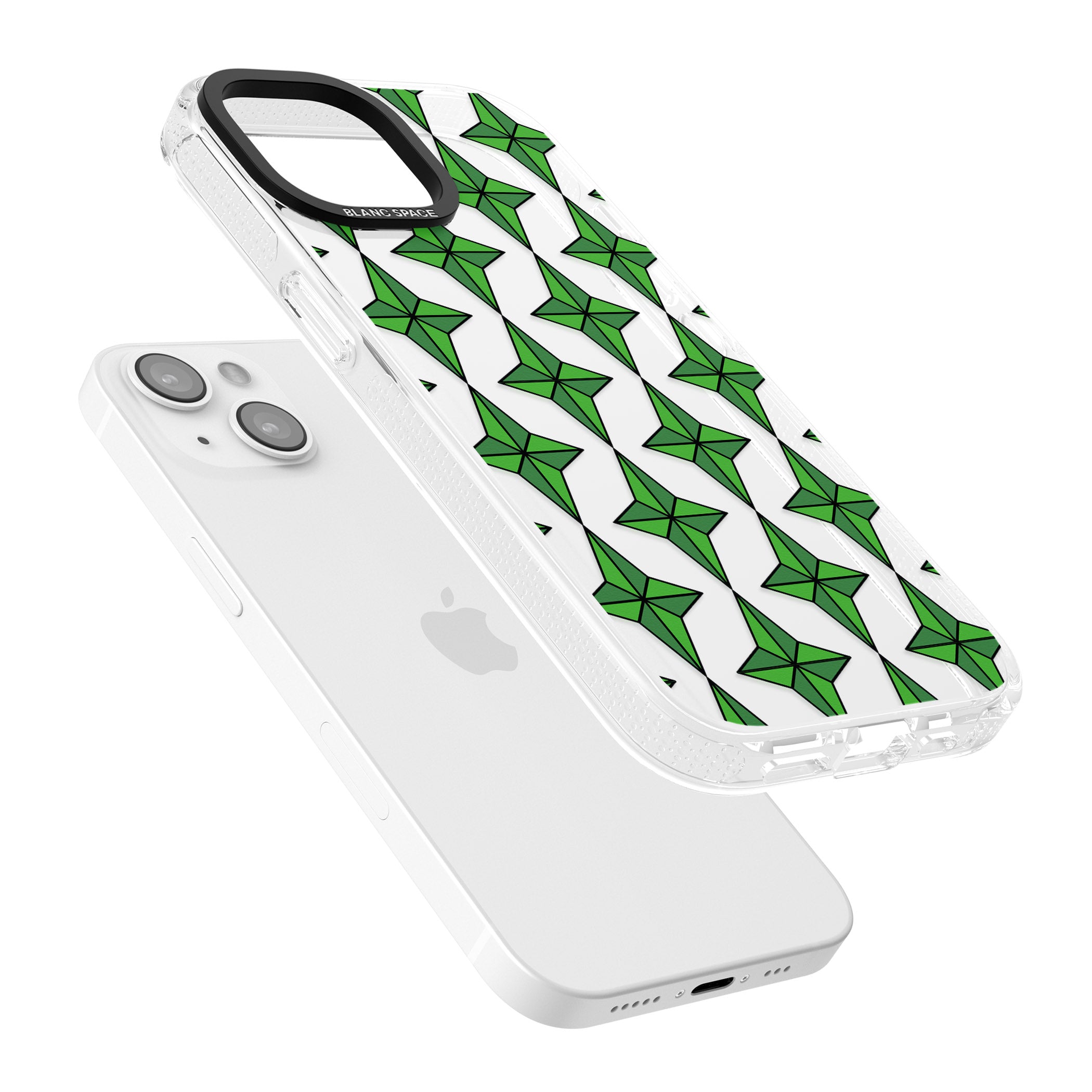 Emerald Stars Pattern (Clear) iPhone 15 / 14 / 13 Clear Case Impact Air - Blanc Space
