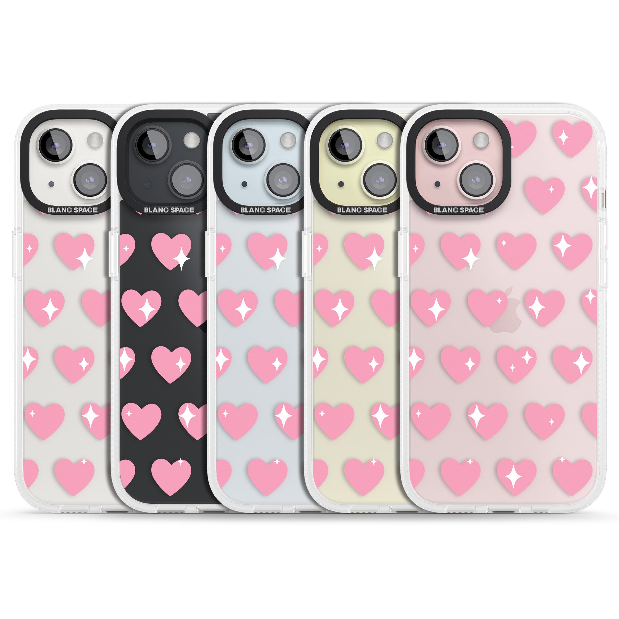 Sweet Hearts iPhone 15 / 14 / 13 Clear Case Impact Air - Blanc Space