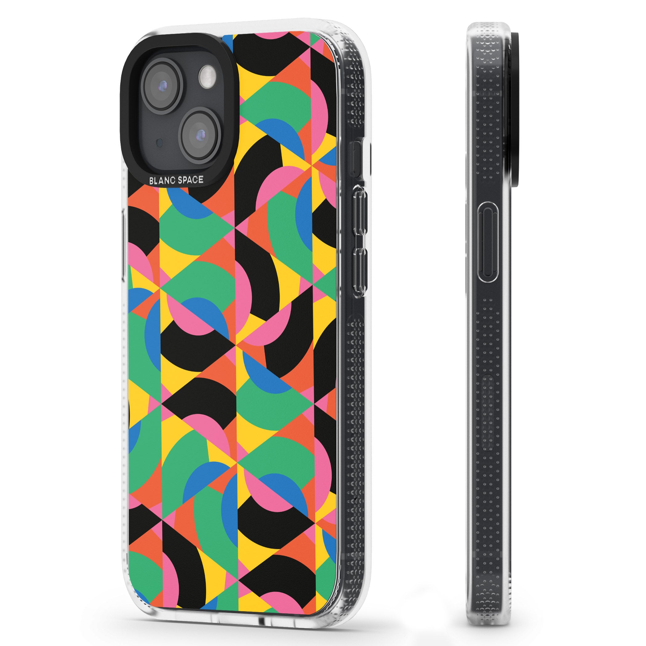 Abstract Carnival iPhone 15 / 14 / 13 Clear Case Impact Air - Blanc Space