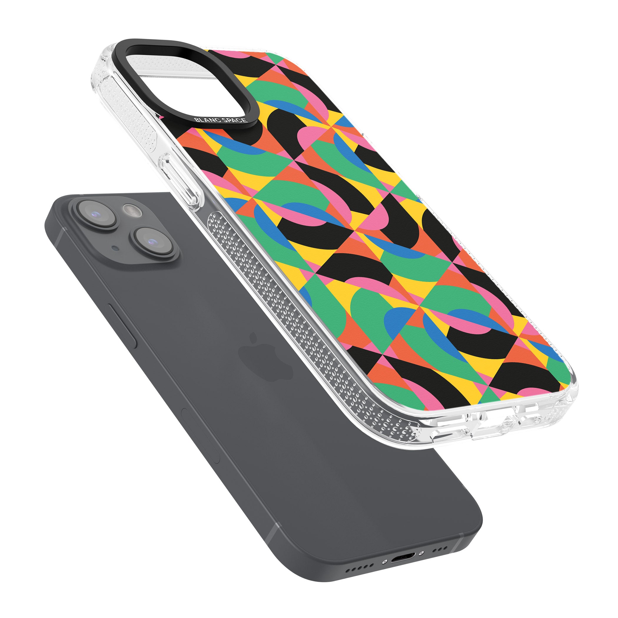 Abstract Carnival iPhone 15 / 14 / 13 Clear Case Impact Air - Blanc Space