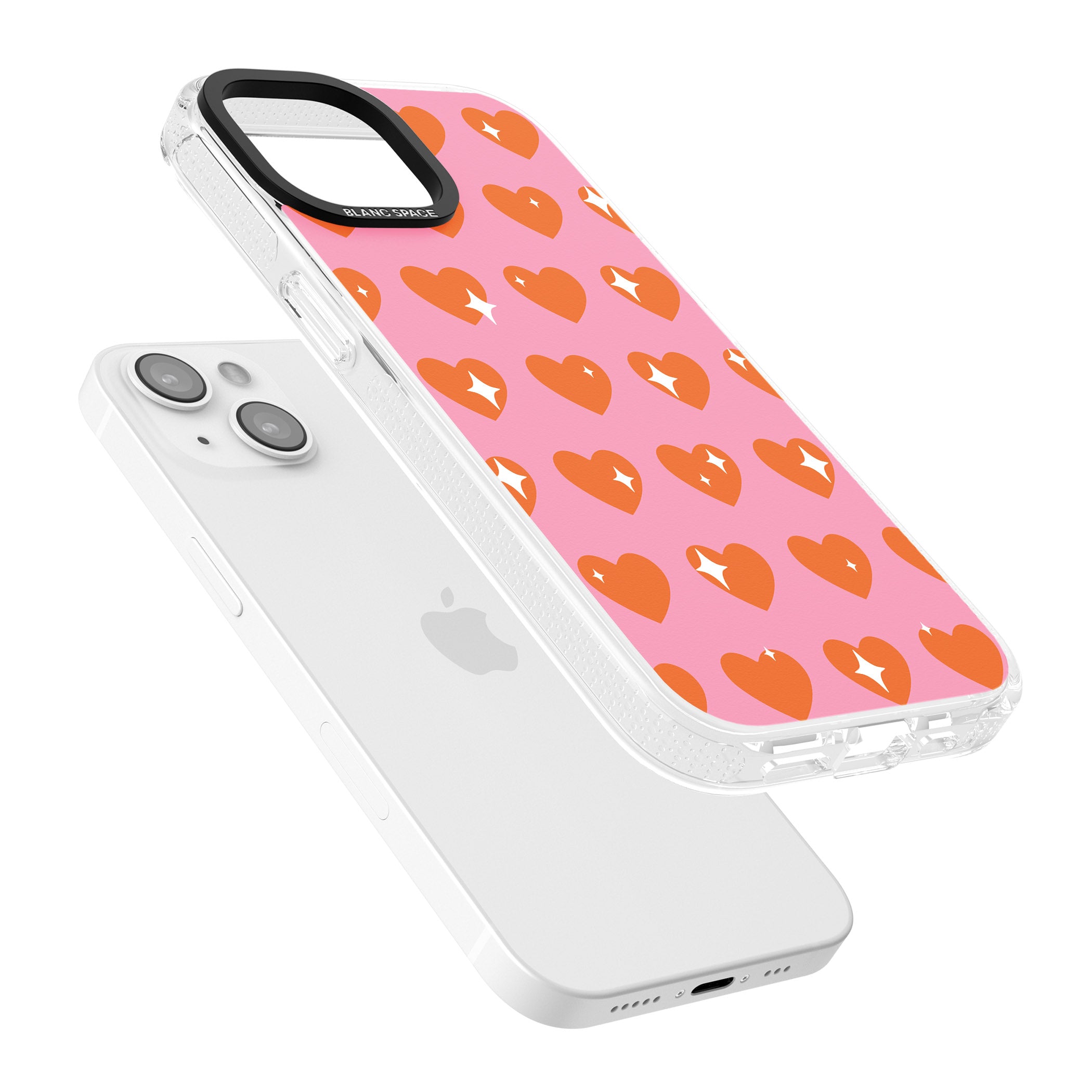Sweet Hearts (Sunset) iPhone 15 / 14 / 13 Clear Case Impact Air - Blanc Space