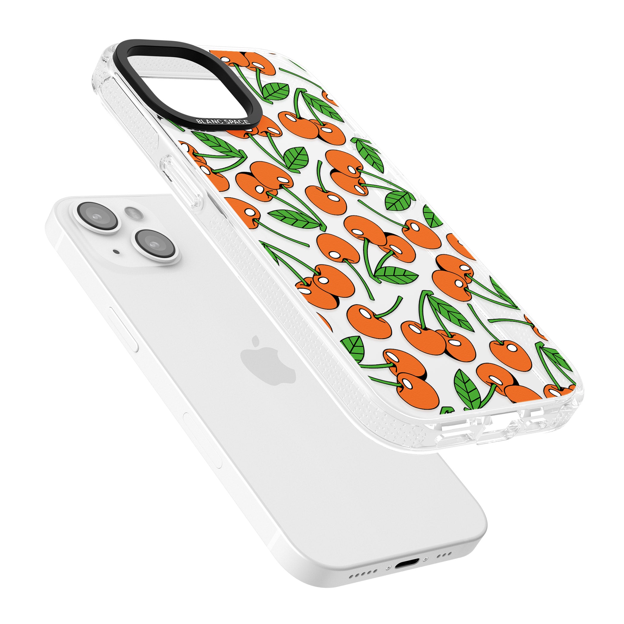 Orchard Fresh Cherries iPhone 15 / 14 / 13 Clear Case Impact Air - Blanc Space