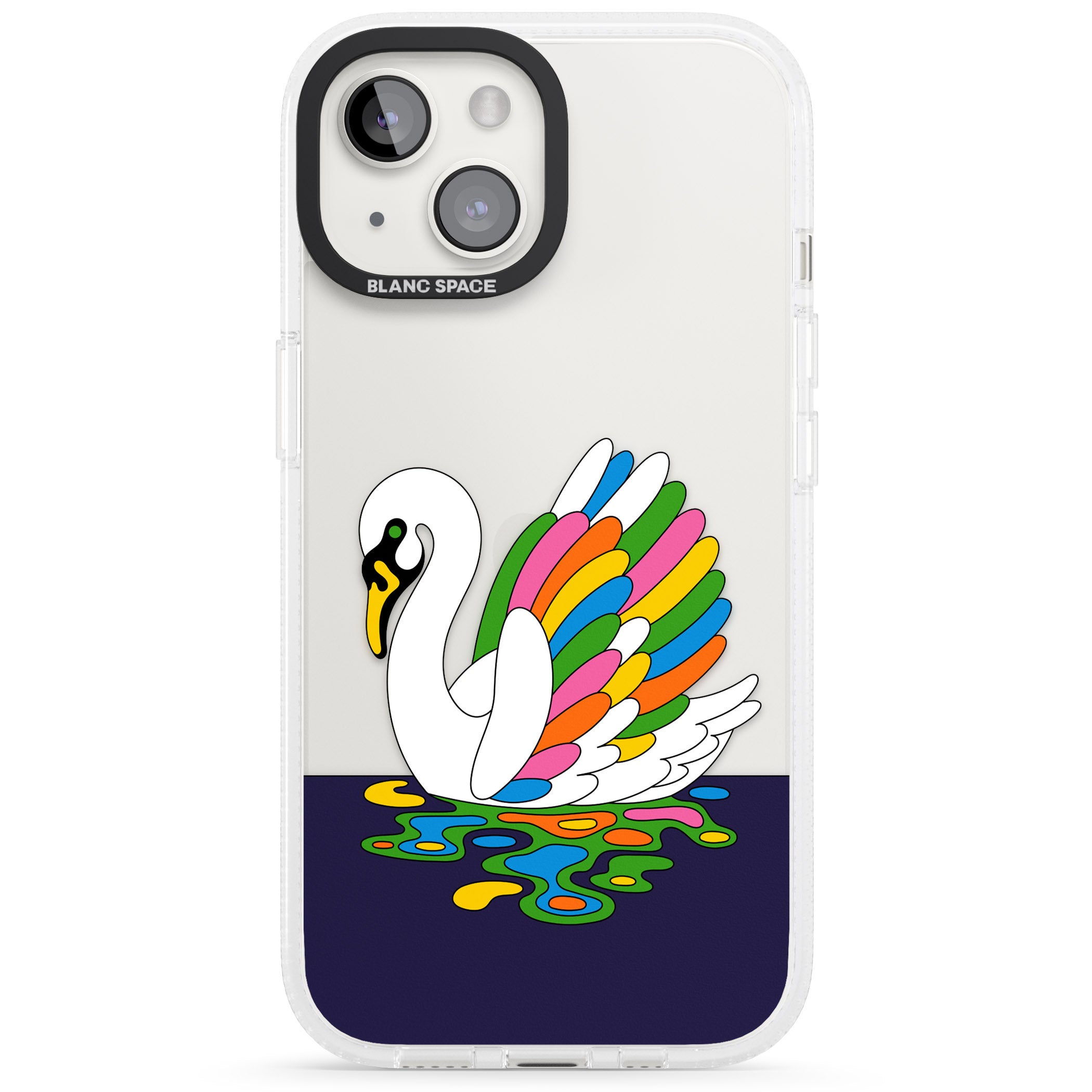Serene Swan iPhone 15 / 14 / 13 Clear Case Impact Air - Blanc Space