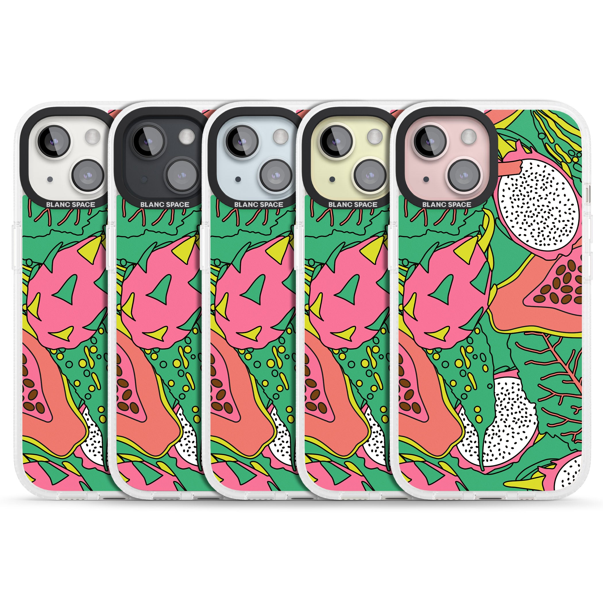 Psychedelic Salad iPhone 15 / 14 / 13 Clear Case Impact Air - Blanc Space