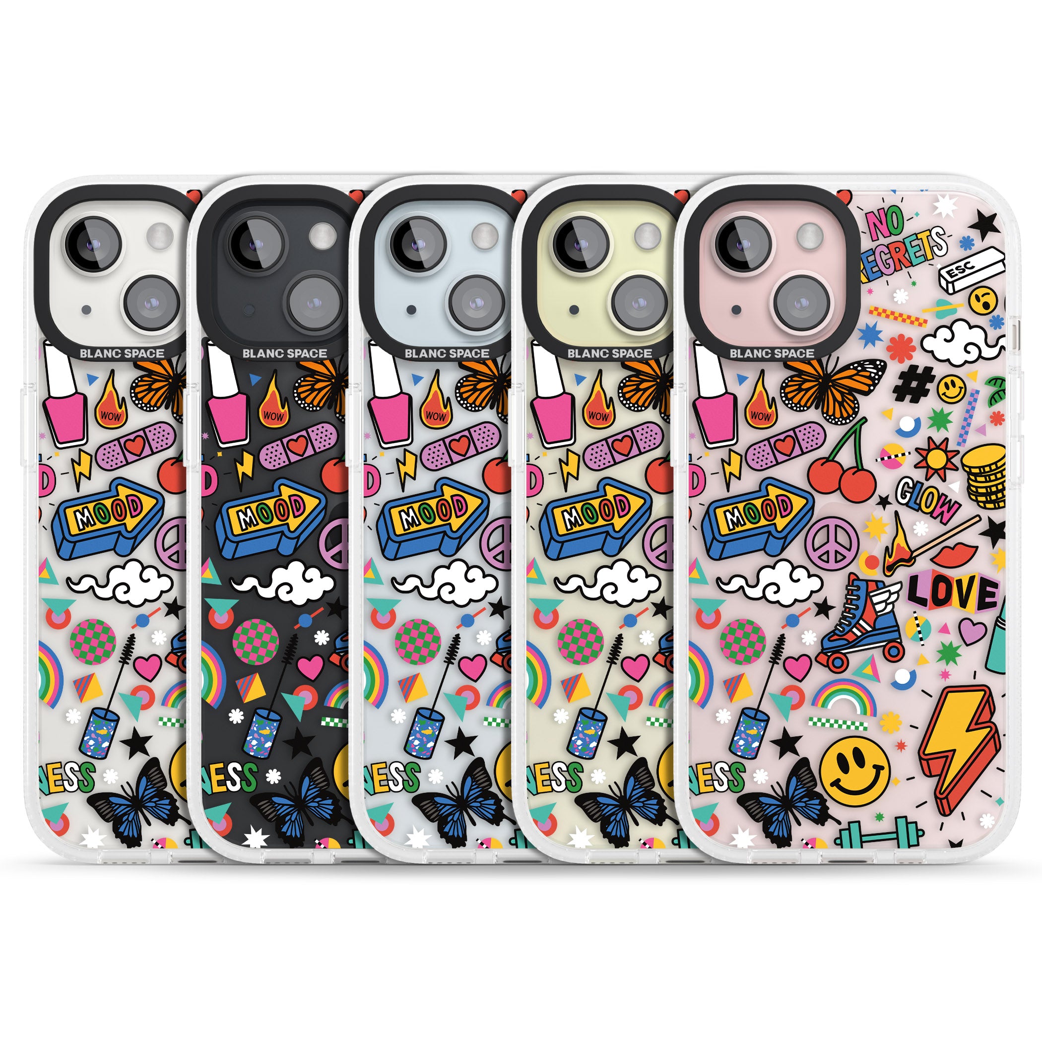 Electric Love iPhone 15 / 14 / 13 Clear Case Impact Air - Blanc Space