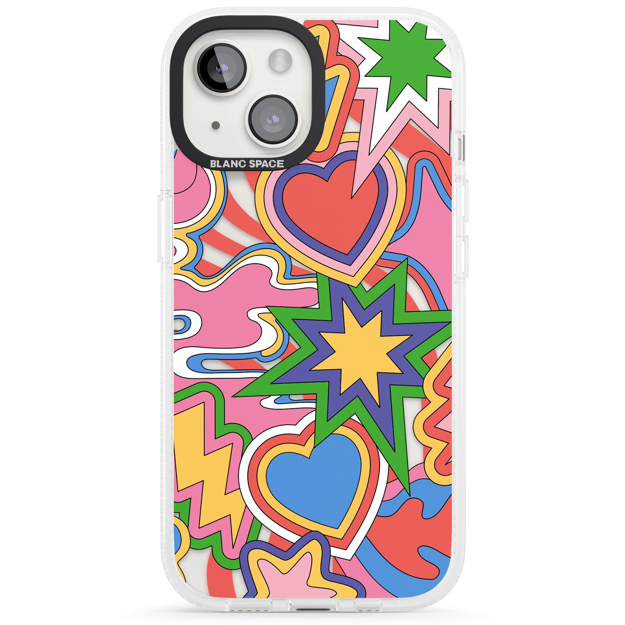 Psychedelic Pop Art Explosion iPhone 15 / 14 / 13 Clear Case Impact Air - Blanc Space