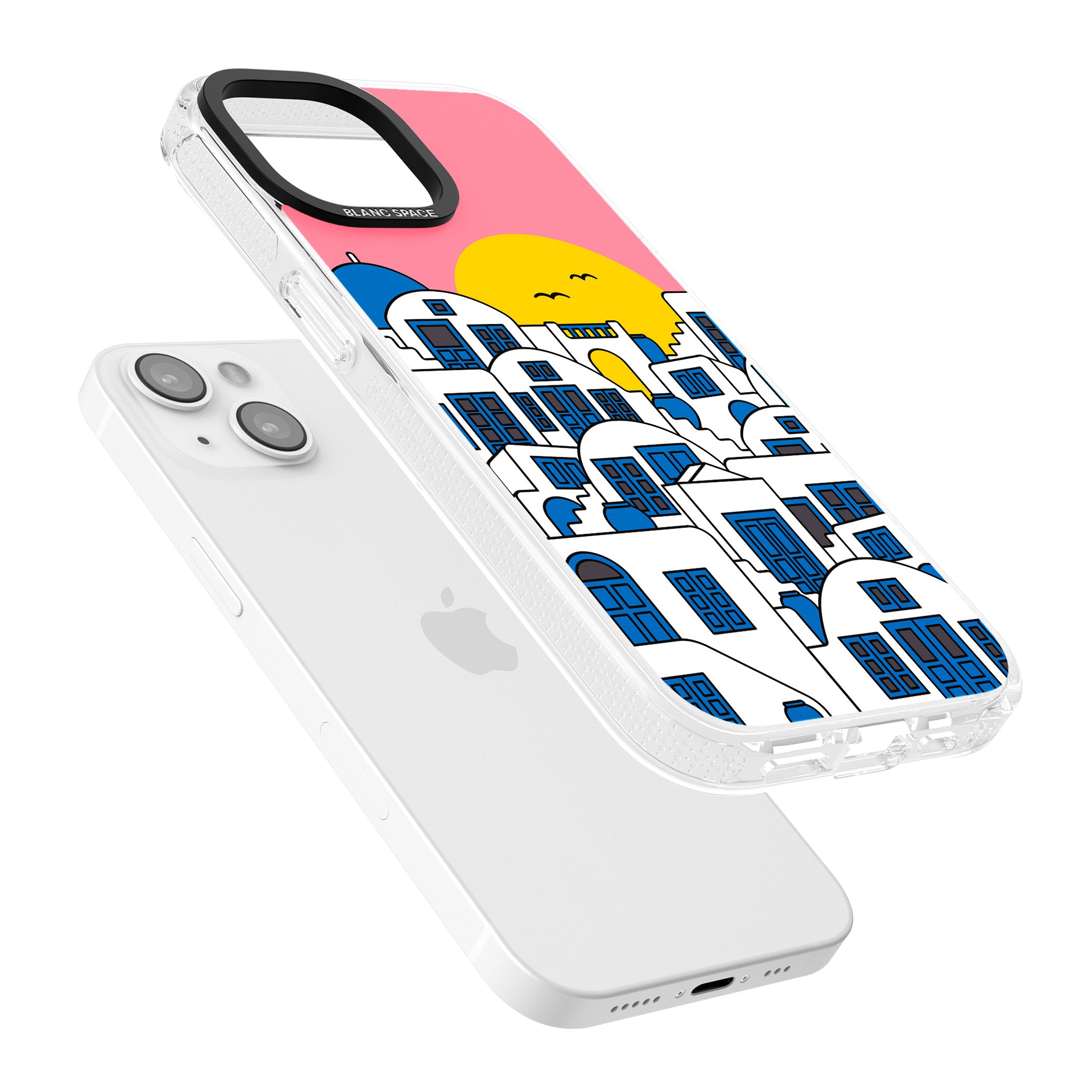 Santorini Sunset iPhone 15 / 14 / 13 Clear Case Impact Air - Blanc Space